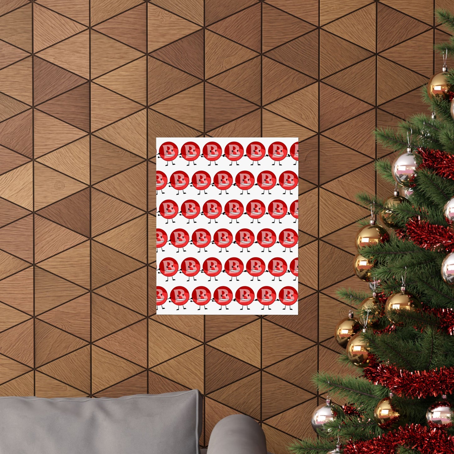 Branimator logo Pattern Matte Poster — Playful Repeating Illustration for Rooms & Offices