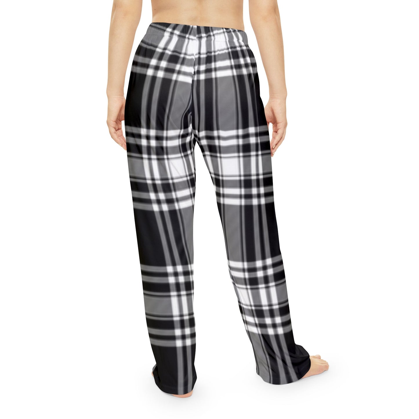 Black & White Plaid Pajama Pants — Women's Cozy Lounge Sleepwear