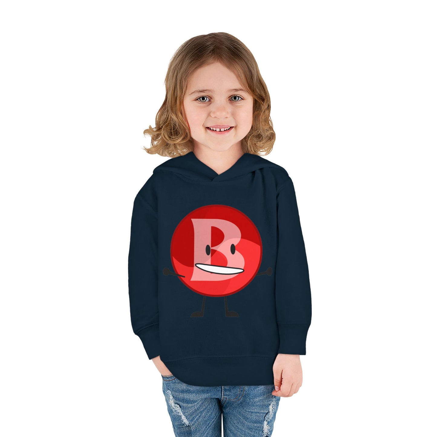Branimator logo Toddler Hoodie with Cute Red Cartoon Face — Playful Kids Pullover