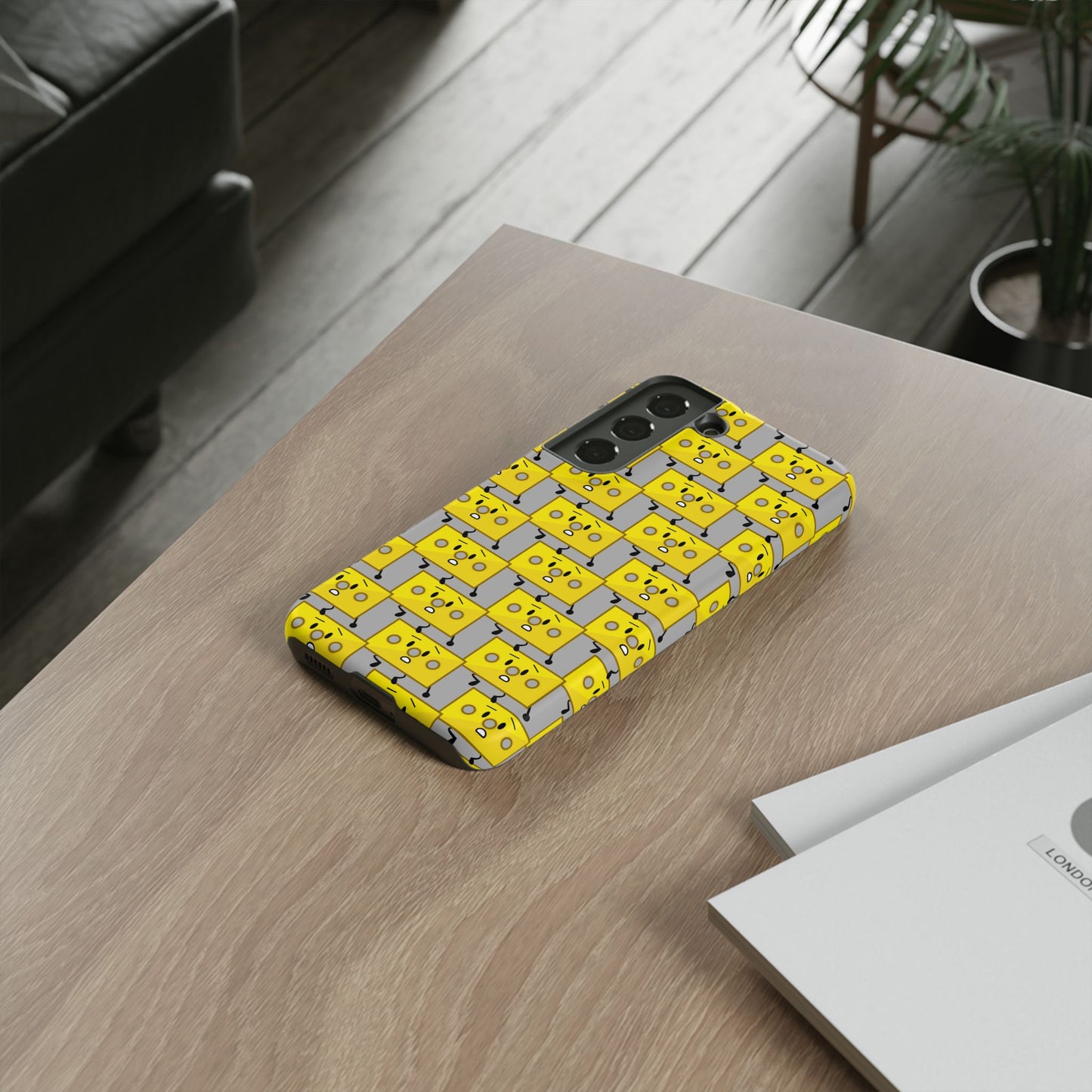 Cute Yellow Brick Pattern Phone Case — Cute Face Cartoon Protective iPhone Cover
