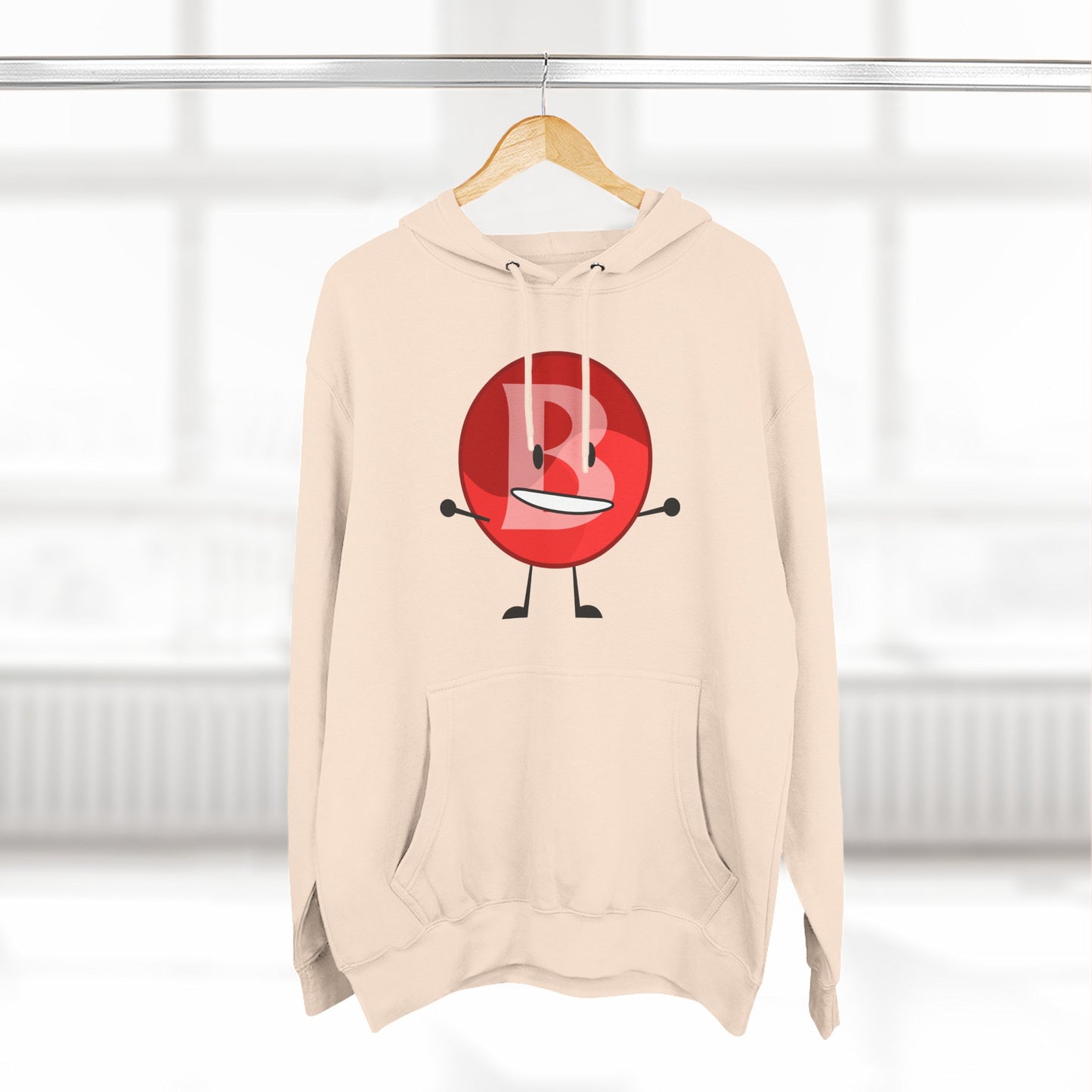 Funny Red Button Character Hoodie – "Branimator" Graphic Fleece Pullover