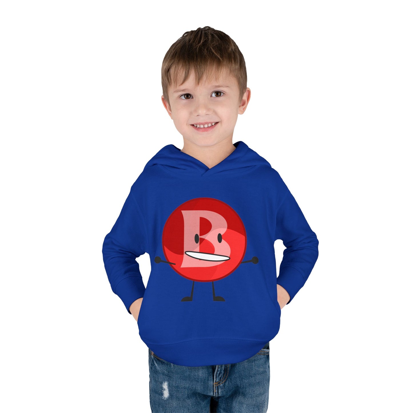 Branimator logo Toddler Hoodie with Cute Red Cartoon Face — Playful Kids Pullover