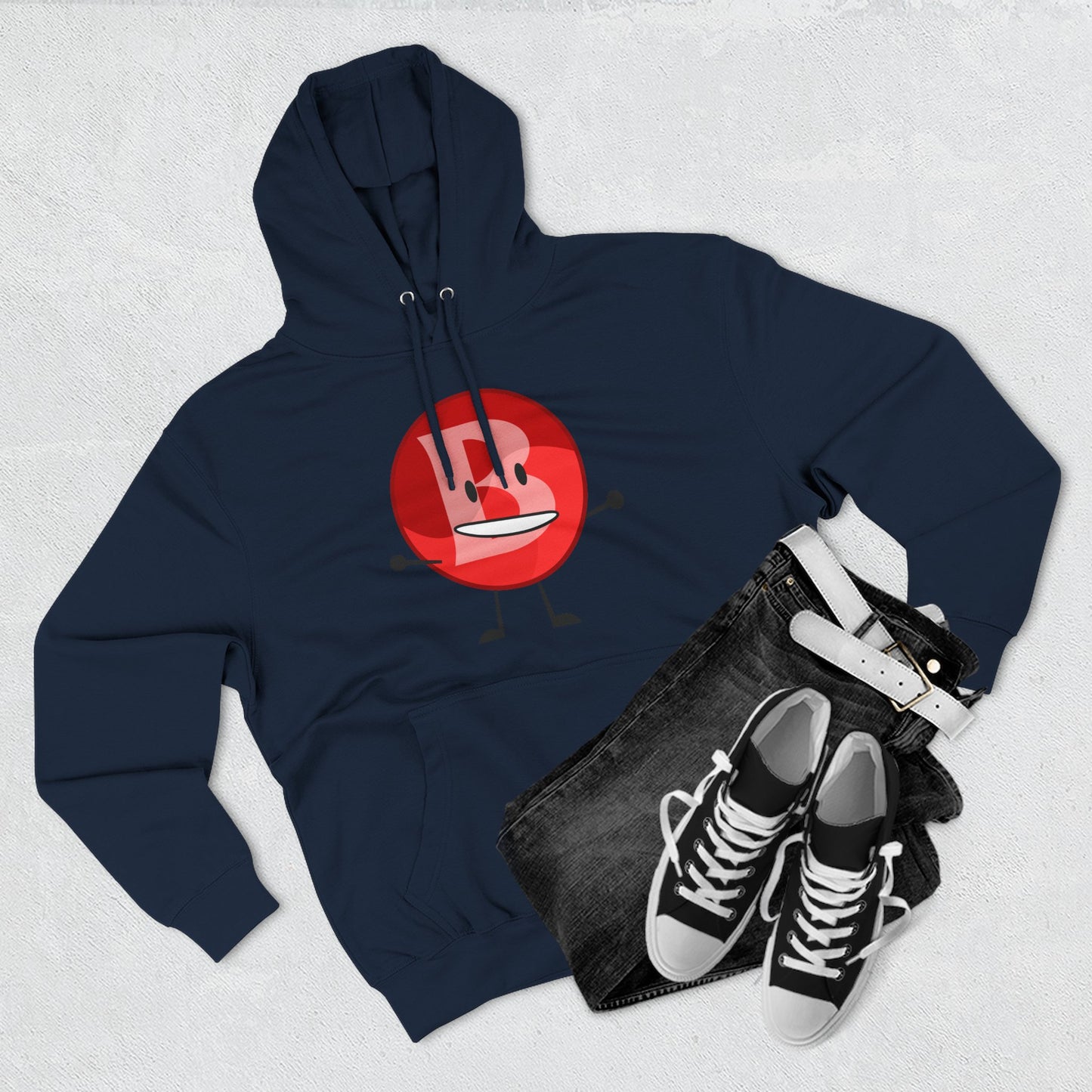 Funny Red Button Character Hoodie – "Branimator" Graphic Fleece Pullover