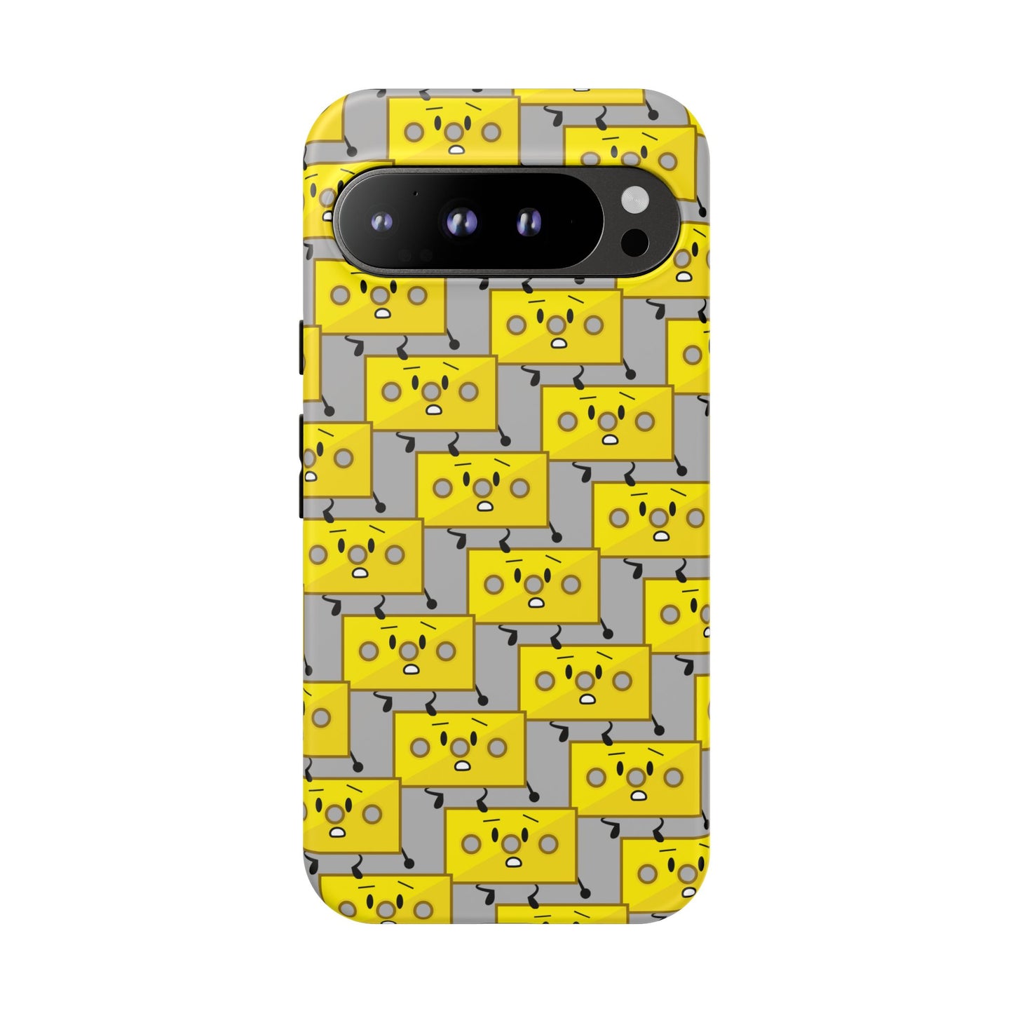 Cute Yellow Brick Pattern Phone Case — Cute Face Cartoon Protective iPhone Cover