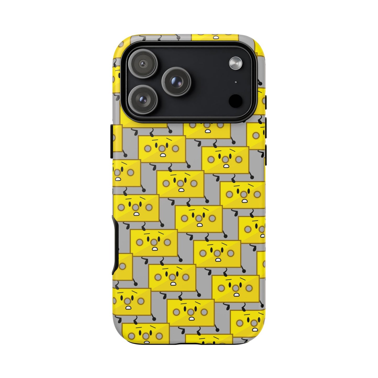 Cute Yellow Brick Pattern Phone Case — Cute Face Cartoon Protective iPhone Cover