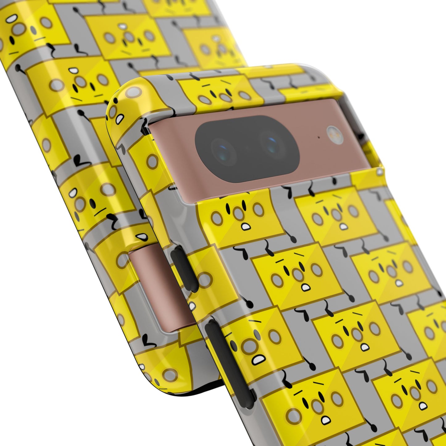 Cute Yellow Brick Pattern Phone Case — Cute Face Cartoon Protective iPhone Cover