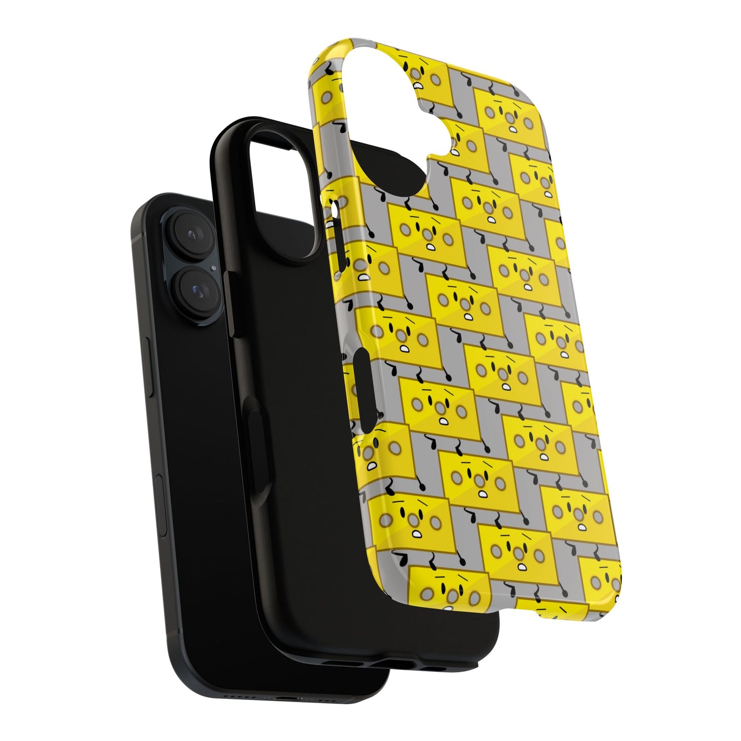 Cute Yellow Brick Pattern Phone Case — Cute Face Cartoon Protective iPhone Cover