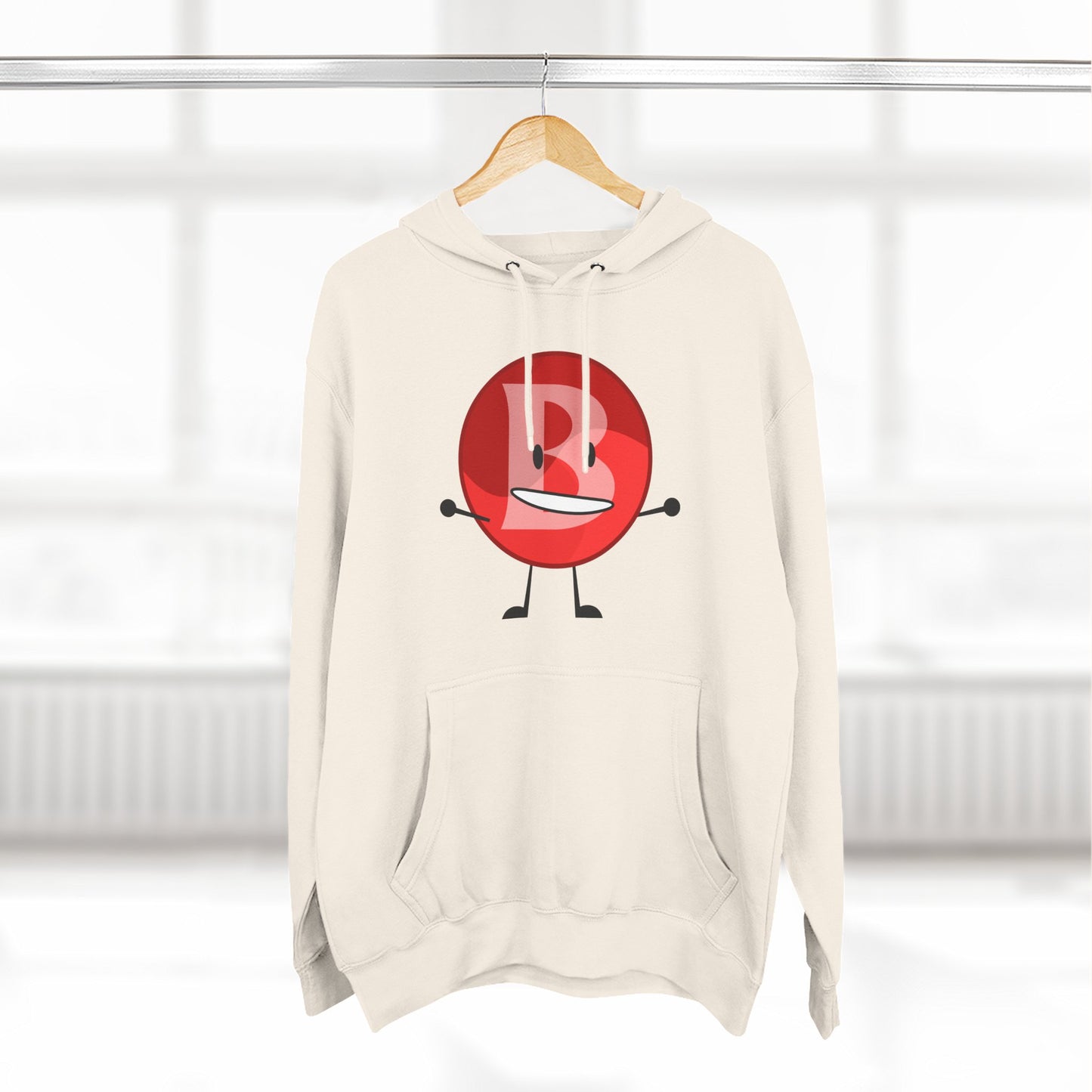 Funny Red Button Character Hoodie – "Branimator" Graphic Fleece Pullover
