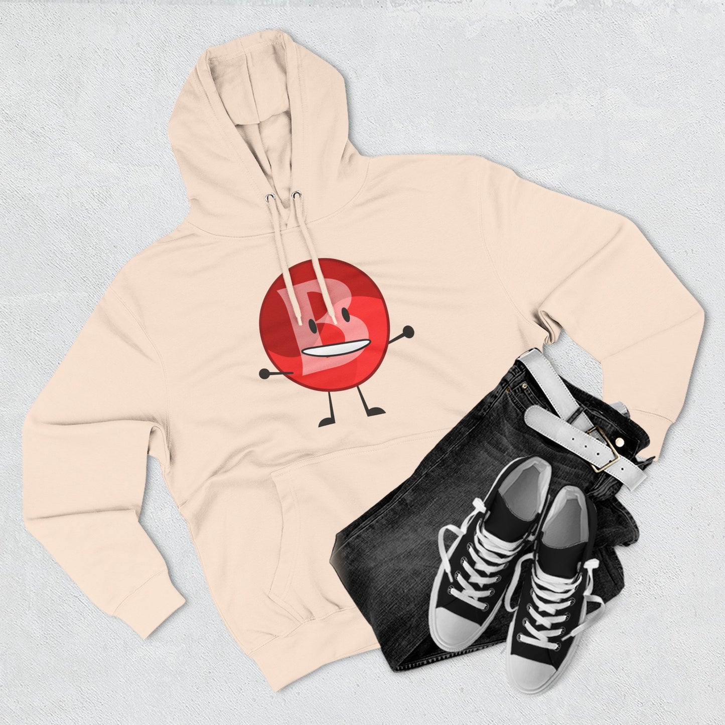 Funny Red Button Character Hoodie – "Branimator" Graphic Fleece Pullover