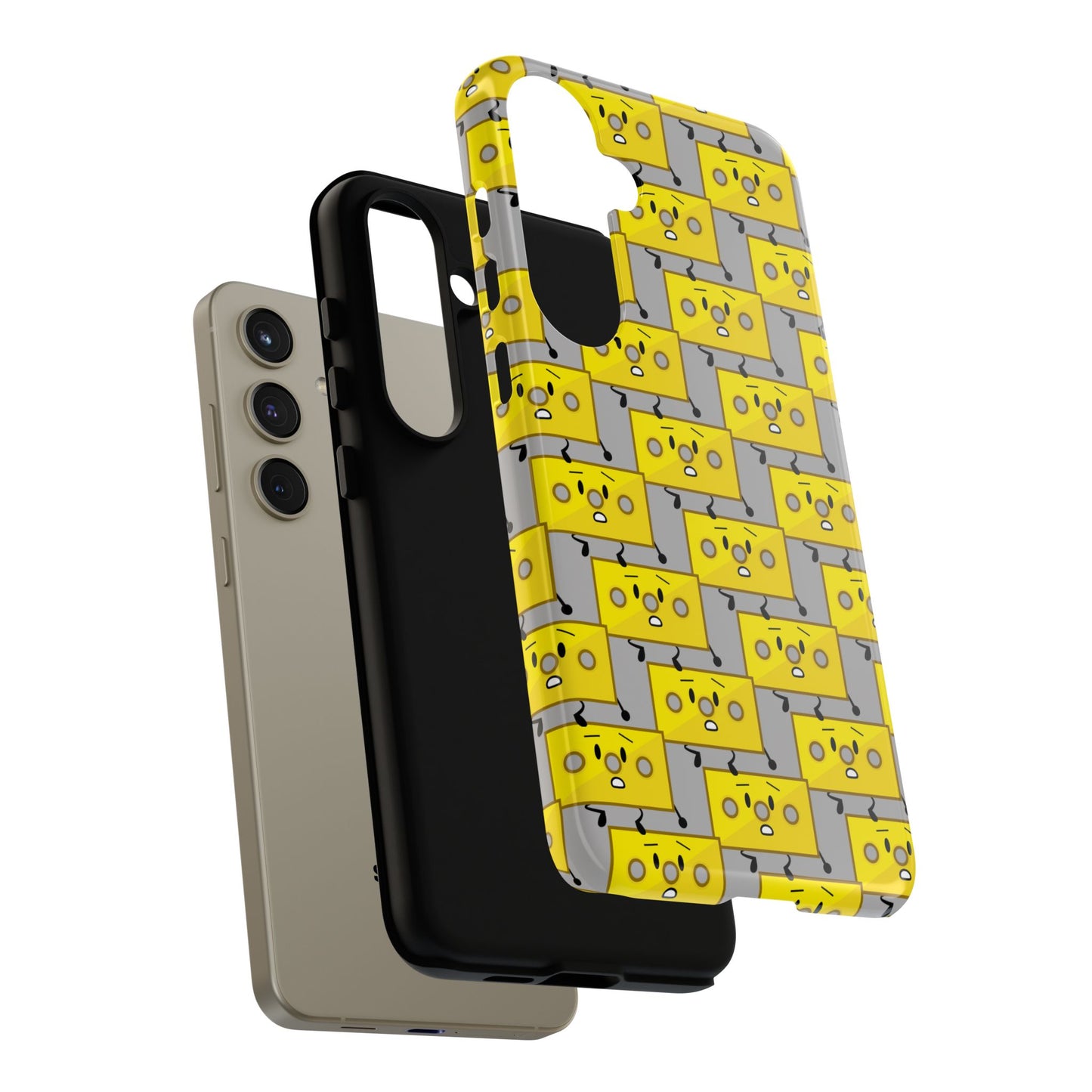 Cute Yellow Brick Pattern Phone Case — Cute Face Cartoon Protective iPhone Cover