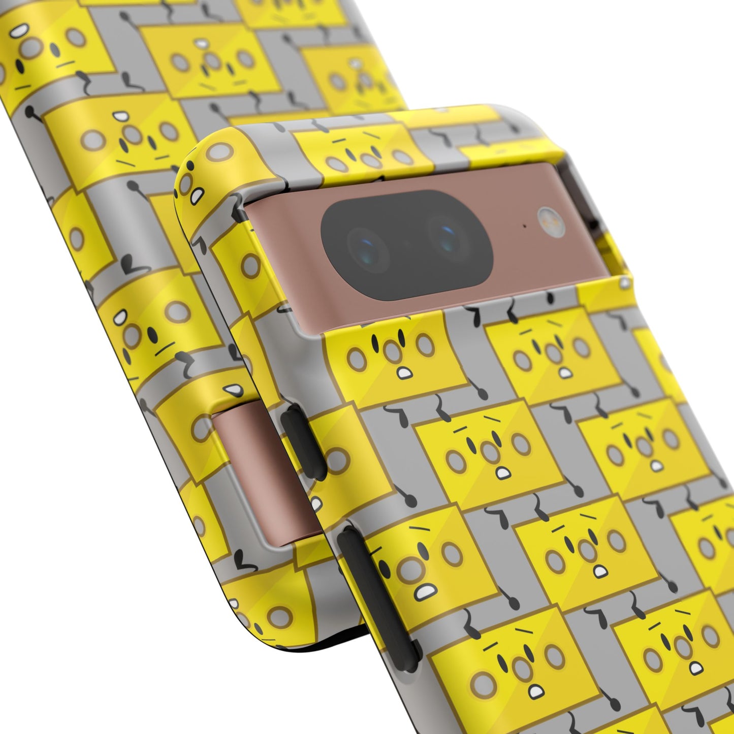Cute Yellow Brick Pattern Phone Case — Cute Face Cartoon Protective iPhone Cover