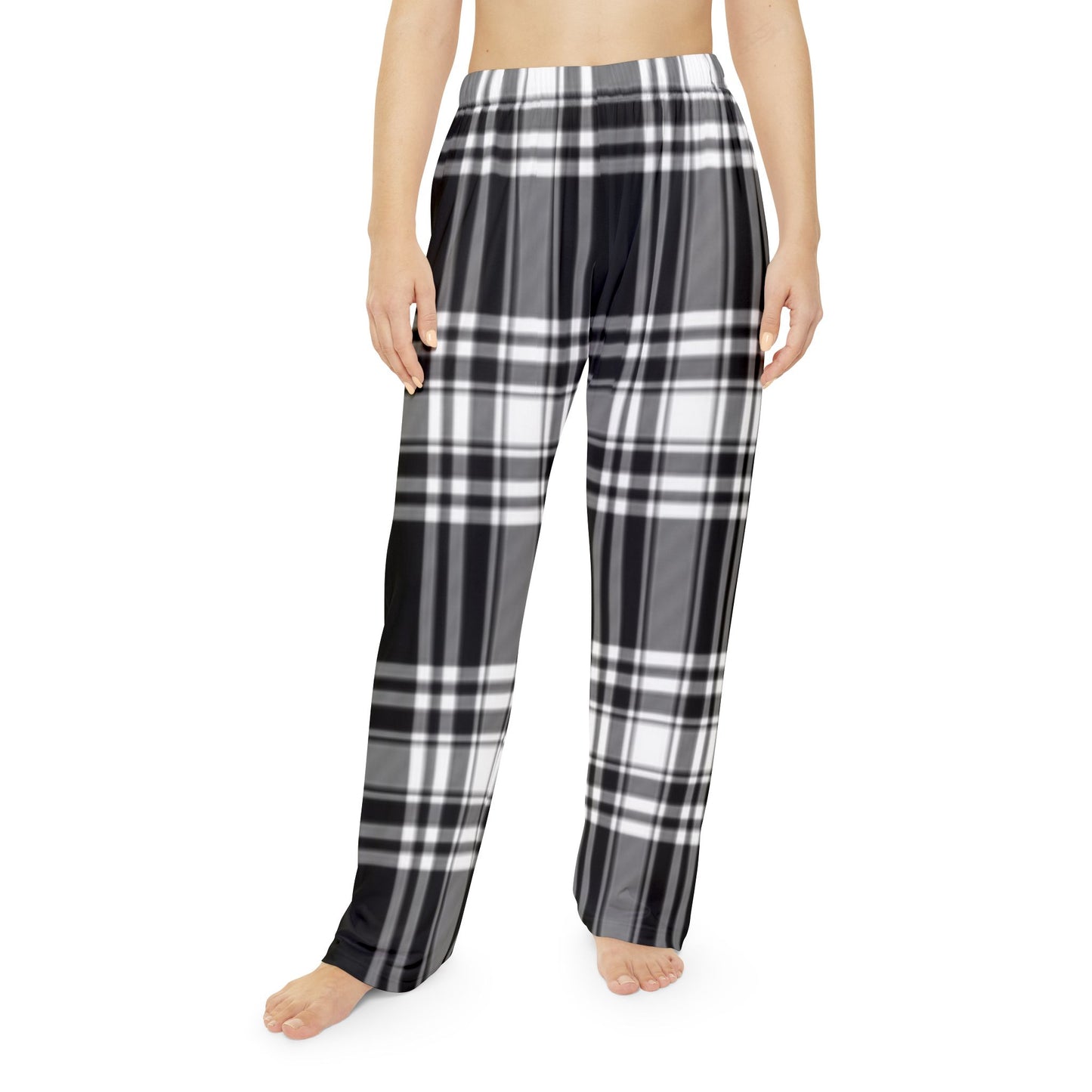 Black & White Plaid Pajama Pants — Women's Cozy Lounge Sleepwear
