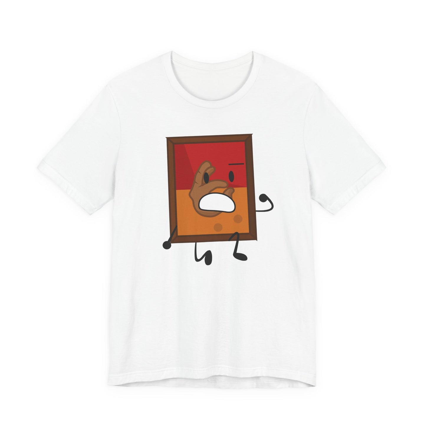 Funny Cartoon Book & Button Graphic T-Shirt