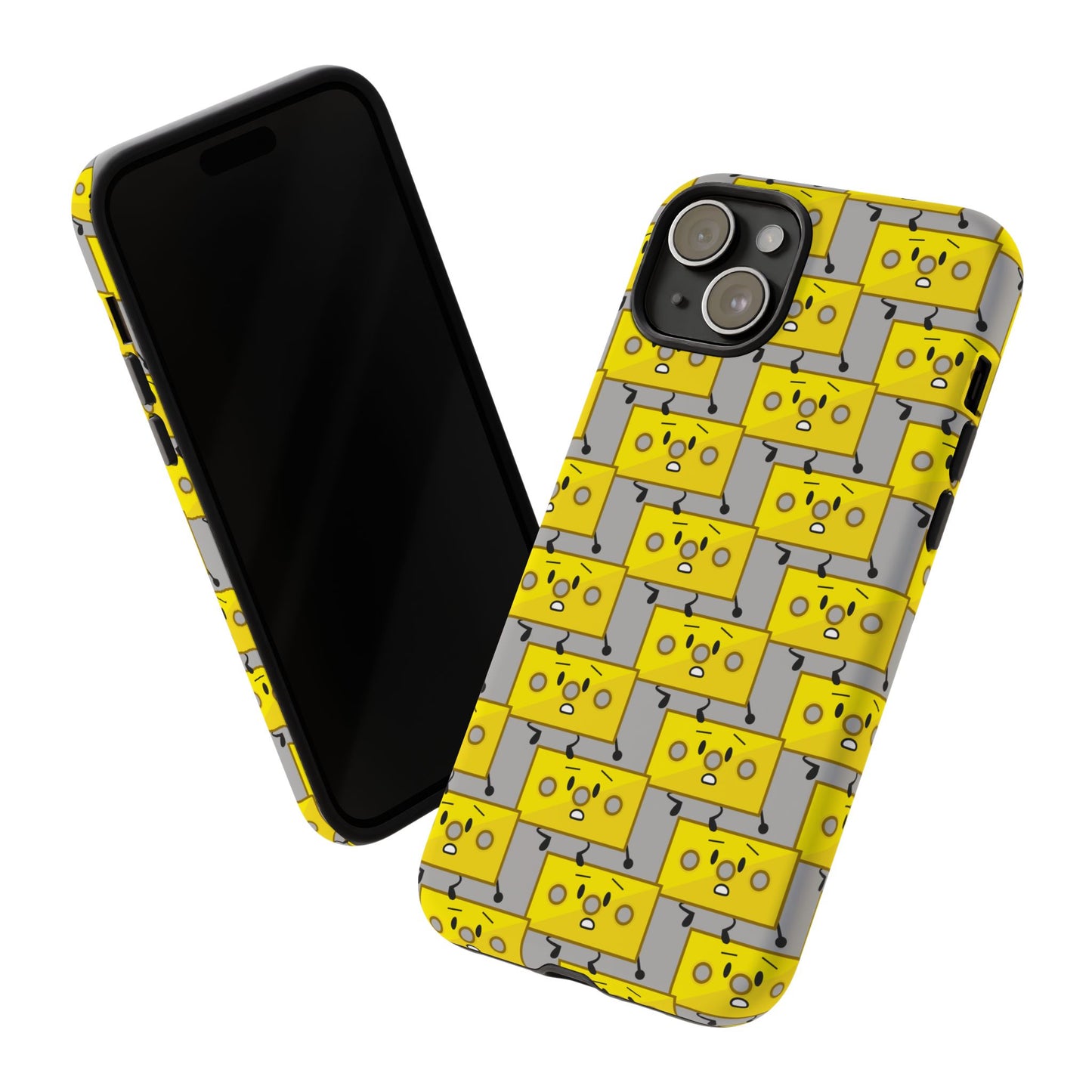 Cute Yellow Brick Pattern Phone Case — Cute Face Cartoon Protective iPhone Cover