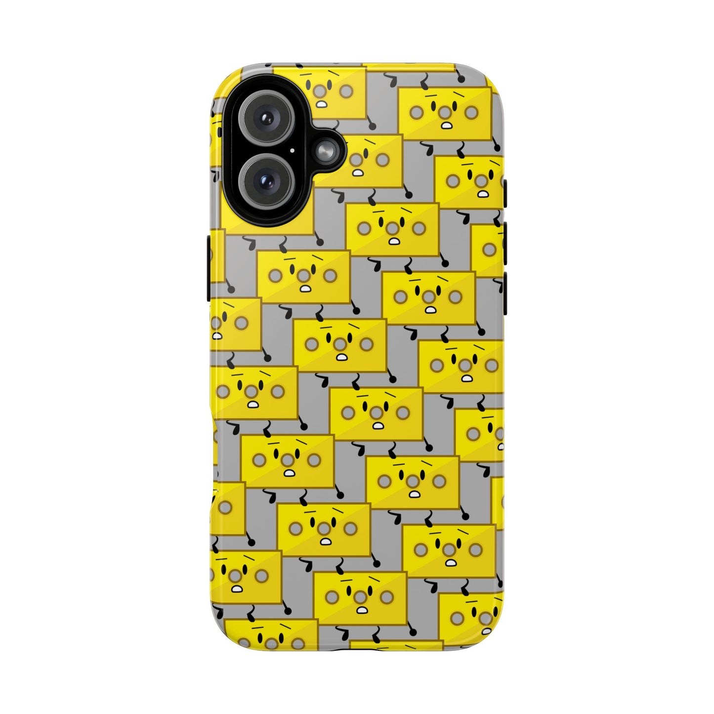 Cute Yellow Brick Pattern Phone Case — Cute Face Cartoon Protective iPhone Cover