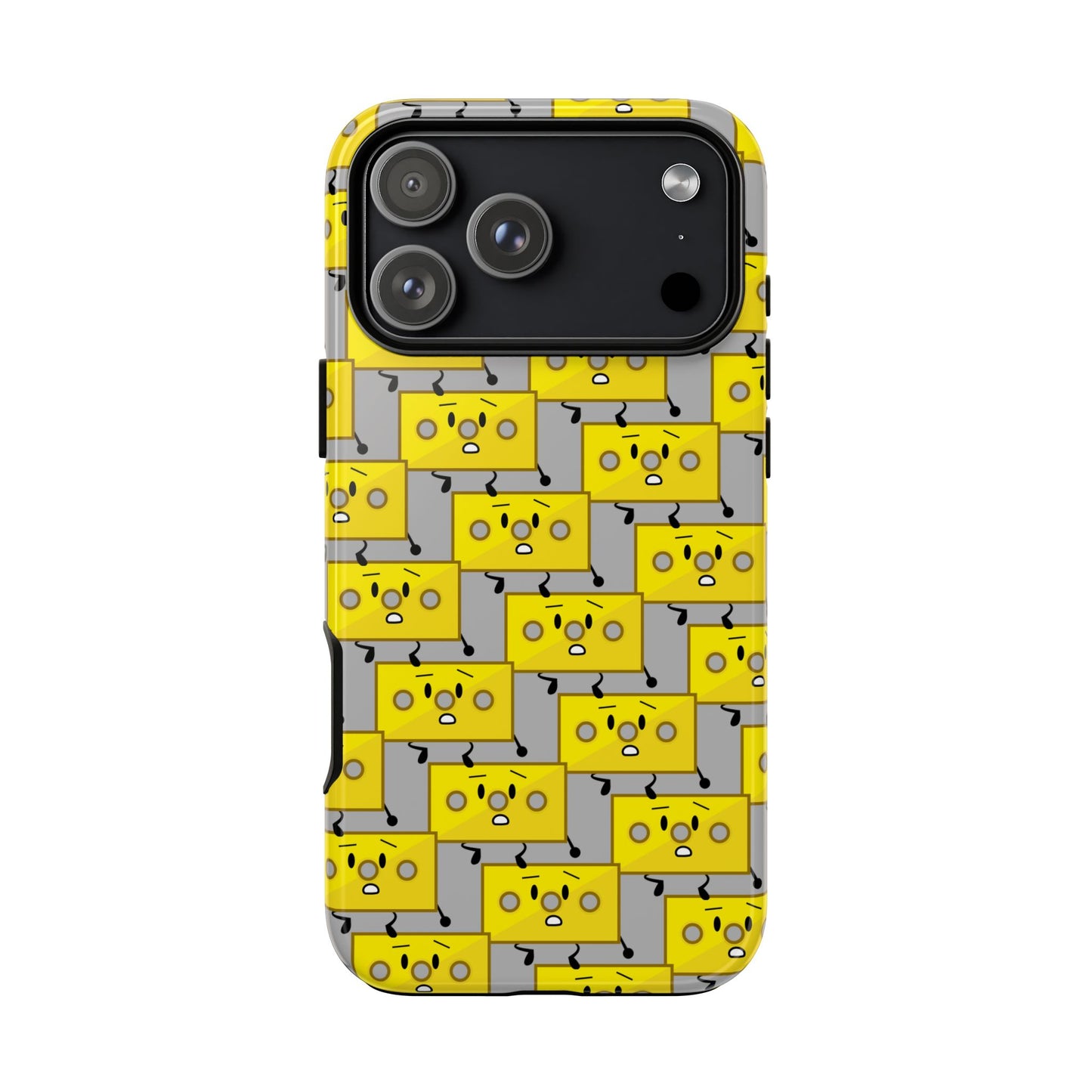 Cute Yellow Brick Pattern Phone Case — Cute Face Cartoon Protective iPhone Cover