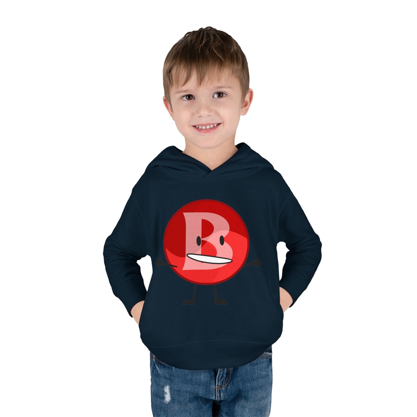Branimator logo Toddler Hoodie with Cute Red Cartoon Face — Playful Kids Pullover