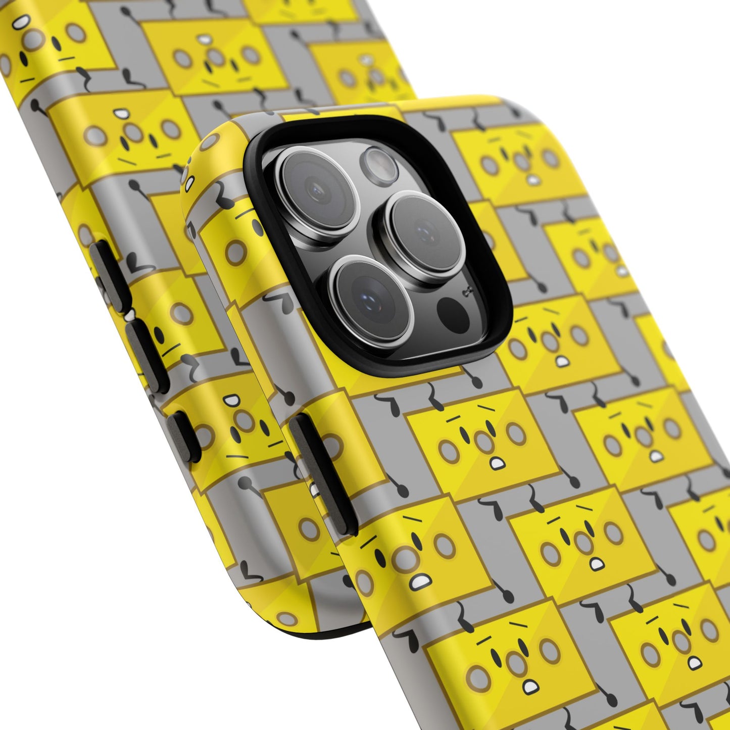 Cute Yellow Brick Pattern Phone Case — Cute Face Cartoon Protective iPhone Cover