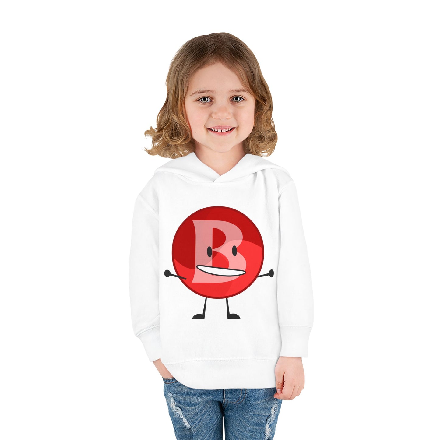 Branimator logo Toddler Hoodie with Cute Red Cartoon Face — Playful Kids Pullover