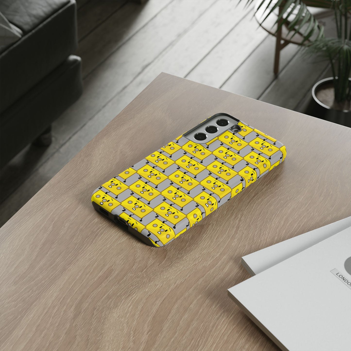 Cute Yellow Brick Pattern Phone Case — Cute Face Cartoon Protective iPhone Cover