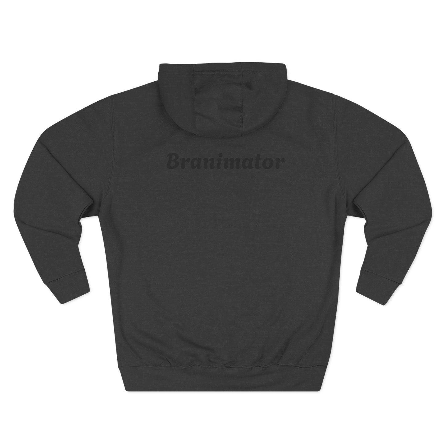 Funny Red Button Character Hoodie – "Branimator" Graphic Fleece Pullover