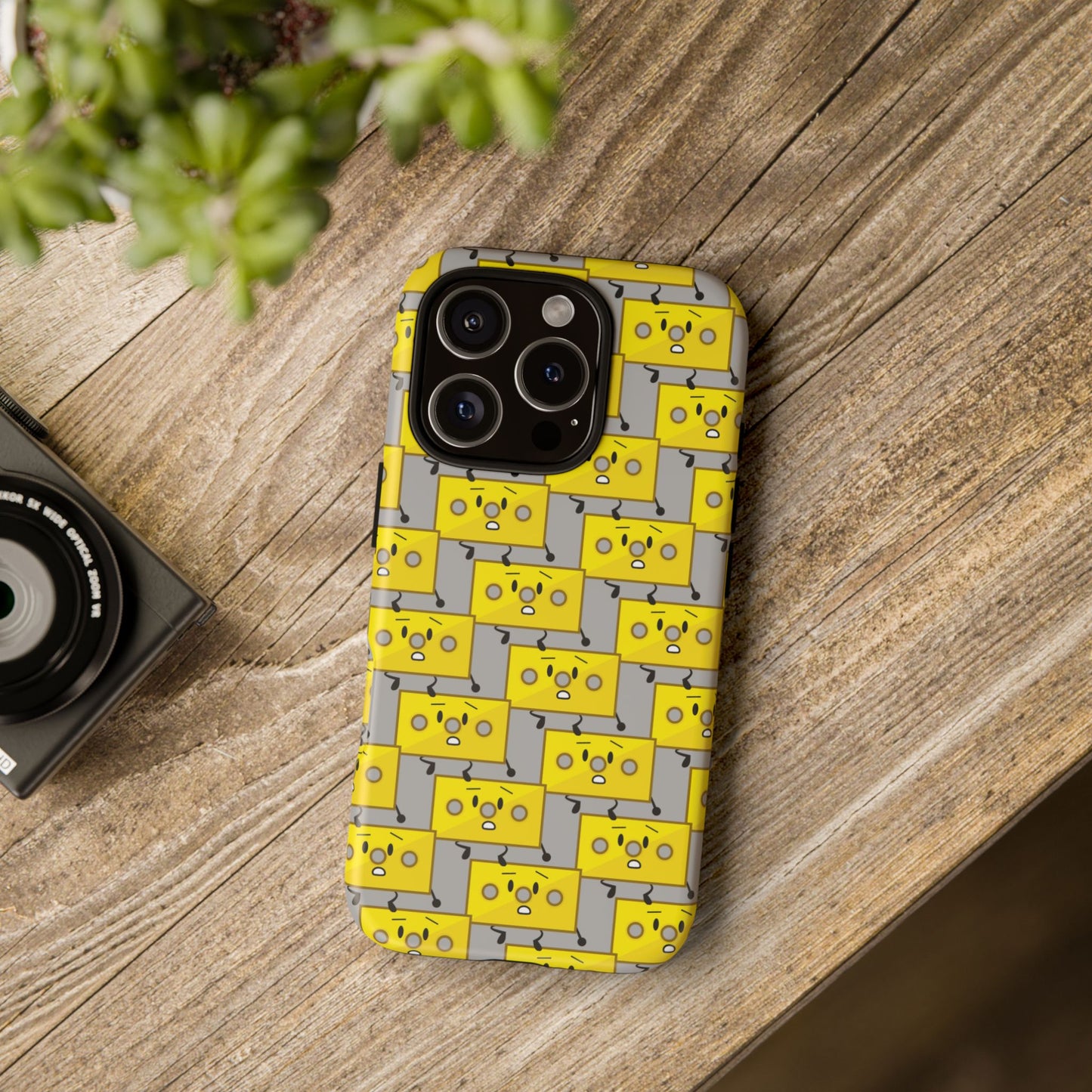 Cute Yellow Brick Pattern Phone Case — Cute Face Cartoon Protective iPhone Cover