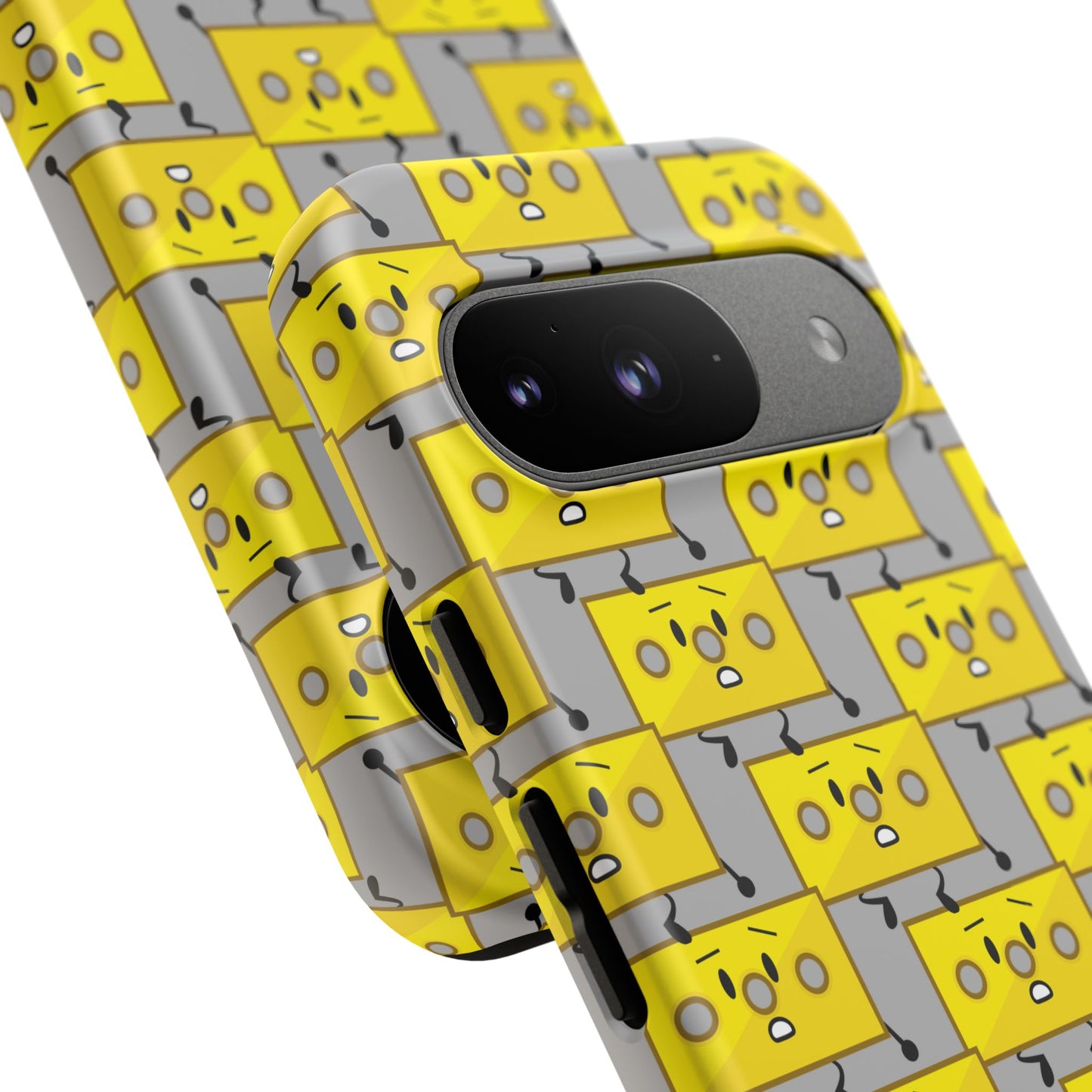 Cute Yellow Brick Pattern Phone Case — Cute Face Cartoon Protective iPhone Cover