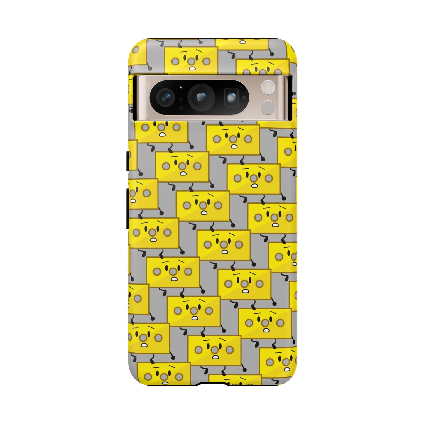 Cute Yellow Brick Pattern Phone Case — Cute Face Cartoon Protective iPhone Cover