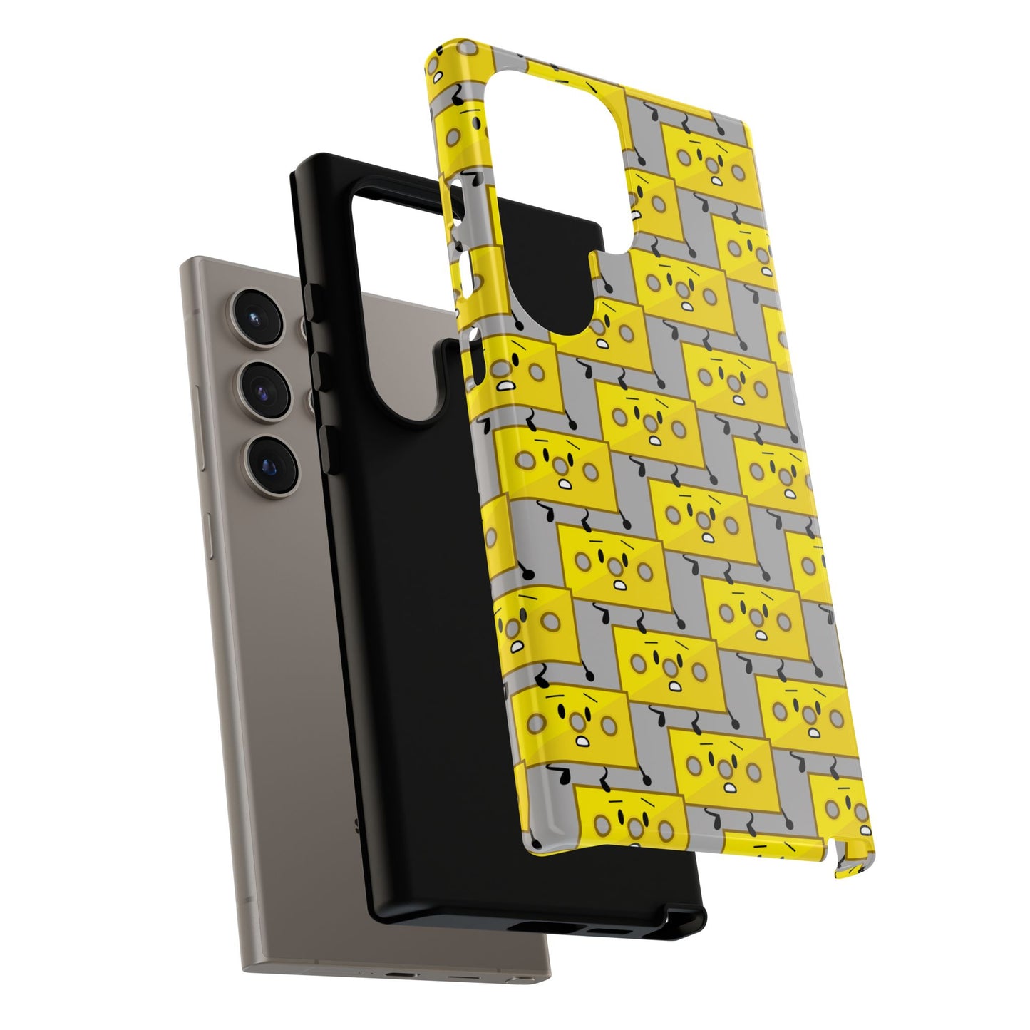 Cute Yellow Brick Pattern Phone Case — Cute Face Cartoon Protective iPhone Cover