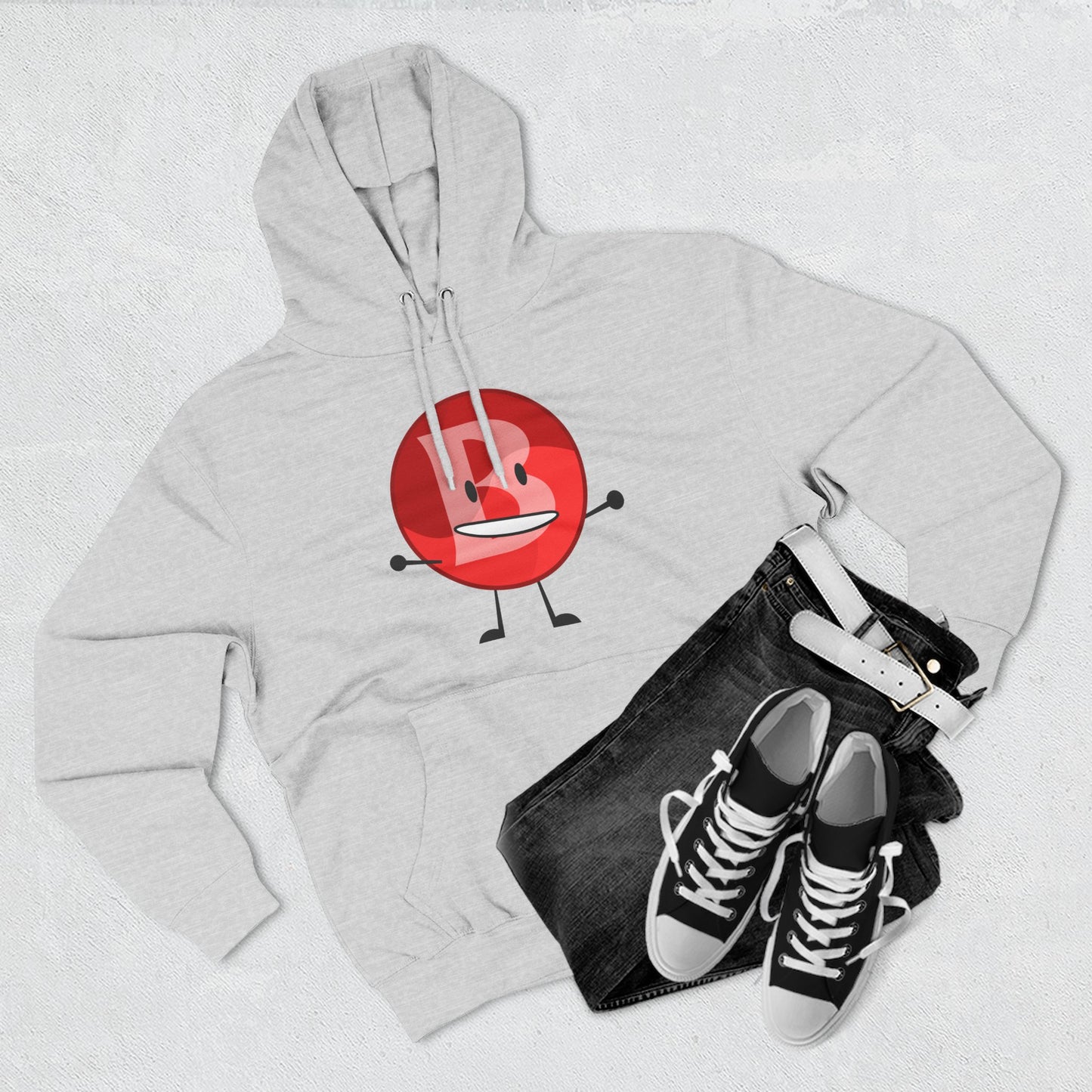 Funny Red Button Character Hoodie – "Branimator" Graphic Fleece Pullover
