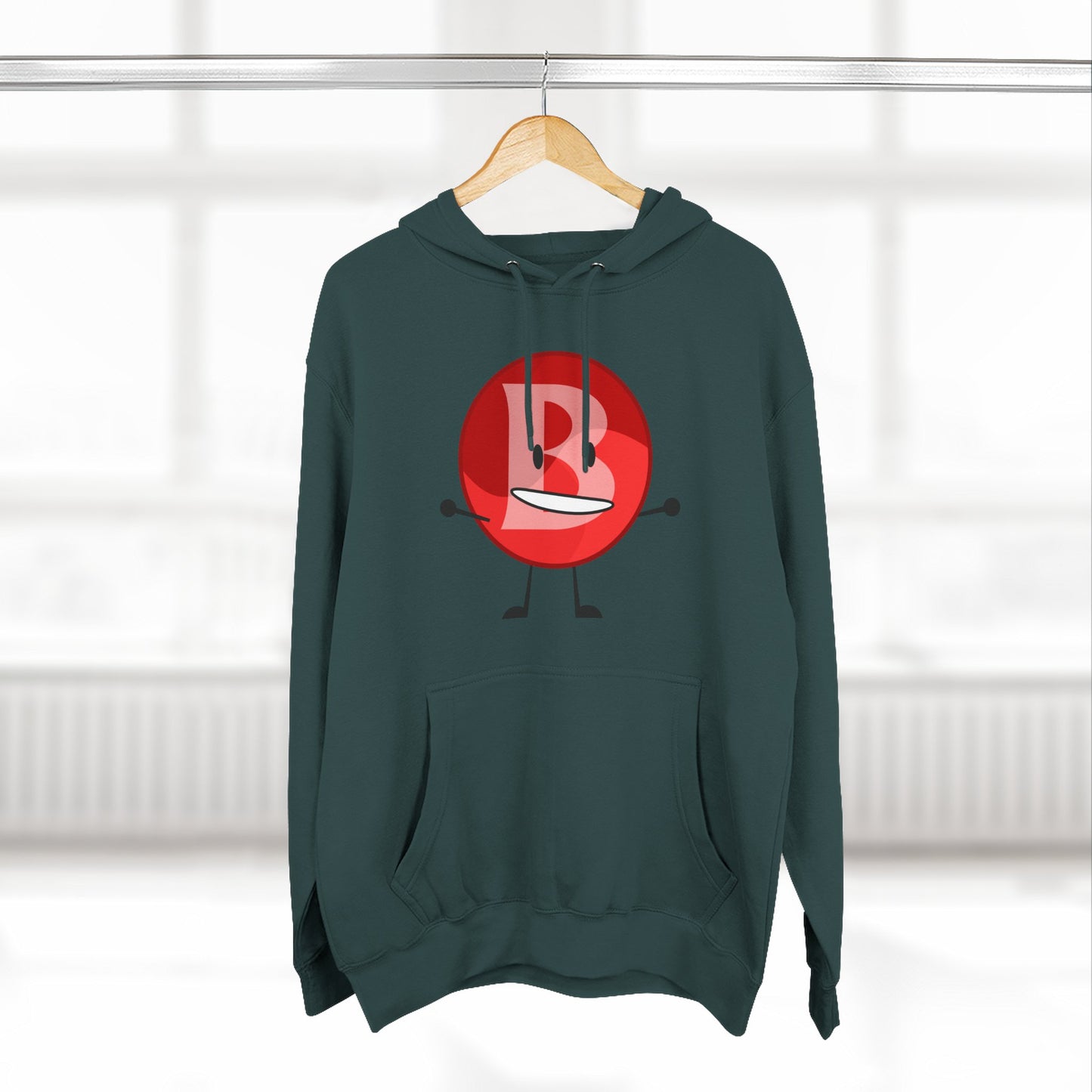 Funny Red Button Character Hoodie – "Branimator" Graphic Fleece Pullover