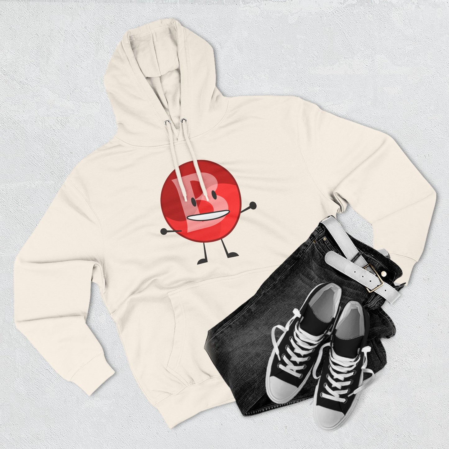 Funny Red Button Character Hoodie – "Branimator" Graphic Fleece Pullover