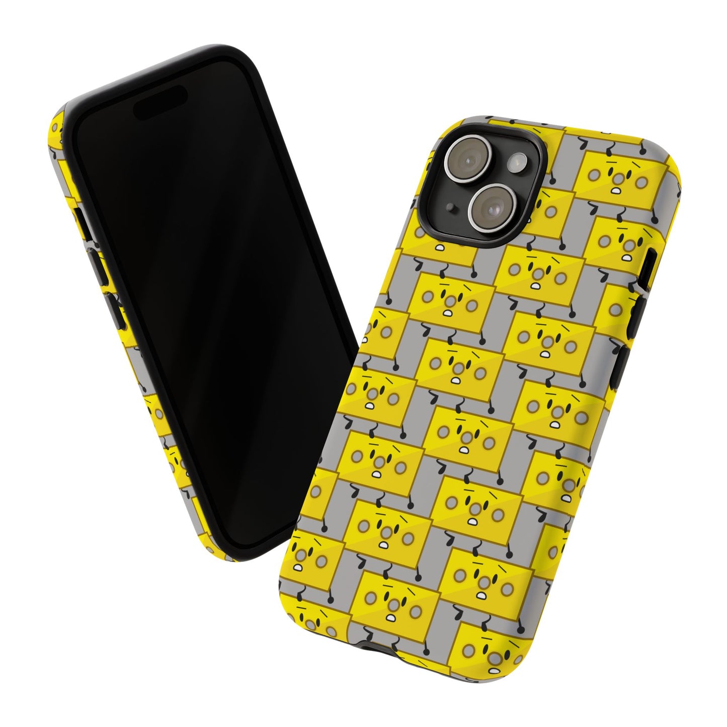 Cute Yellow Brick Pattern Phone Case — Cute Face Cartoon Protective iPhone Cover