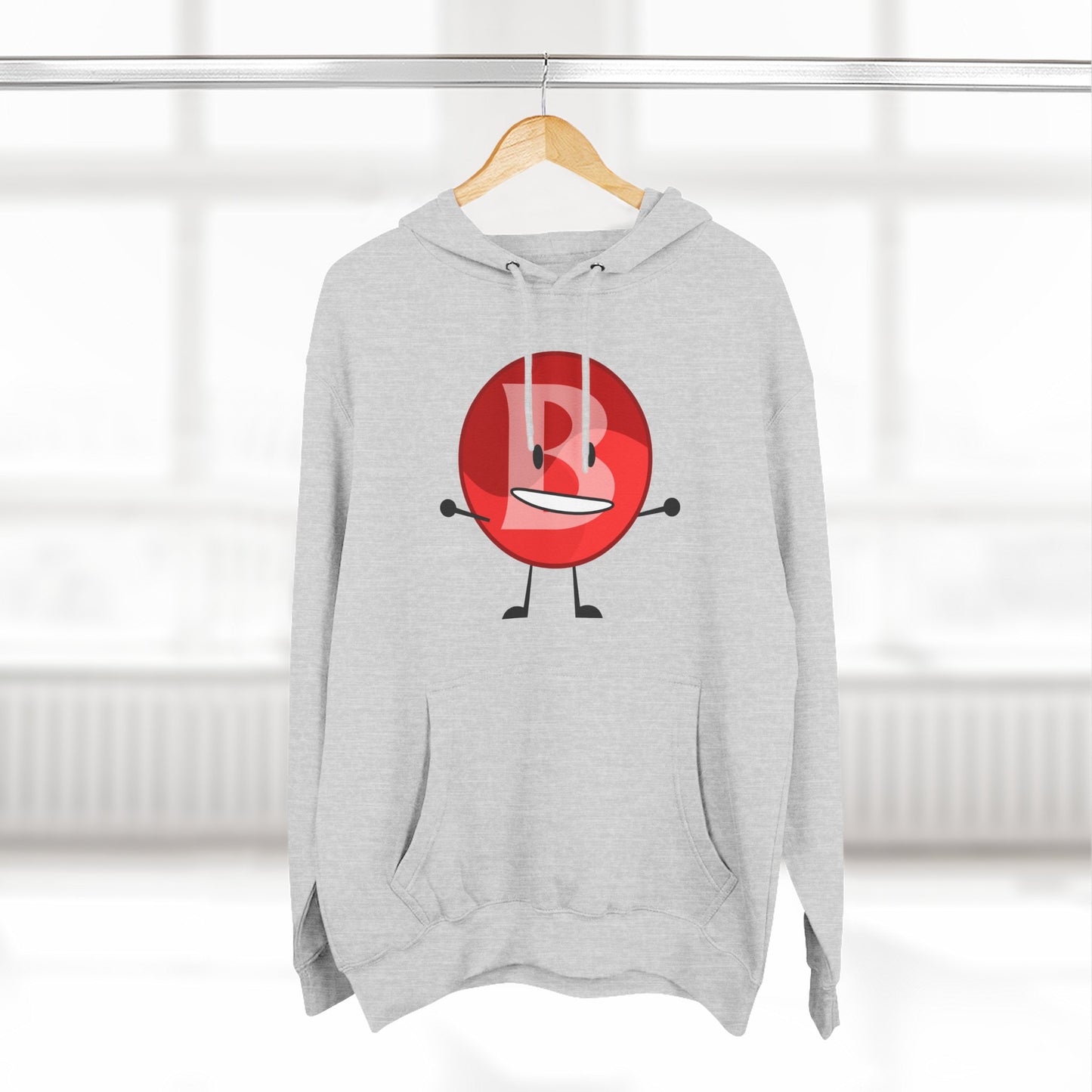 Funny Red Button Character Hoodie – "Branimator" Graphic Fleece Pullover