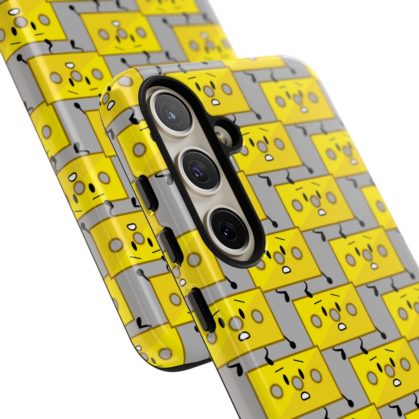 Cute Yellow Brick Pattern Phone Case — Cute Face Cartoon Protective iPhone Cover