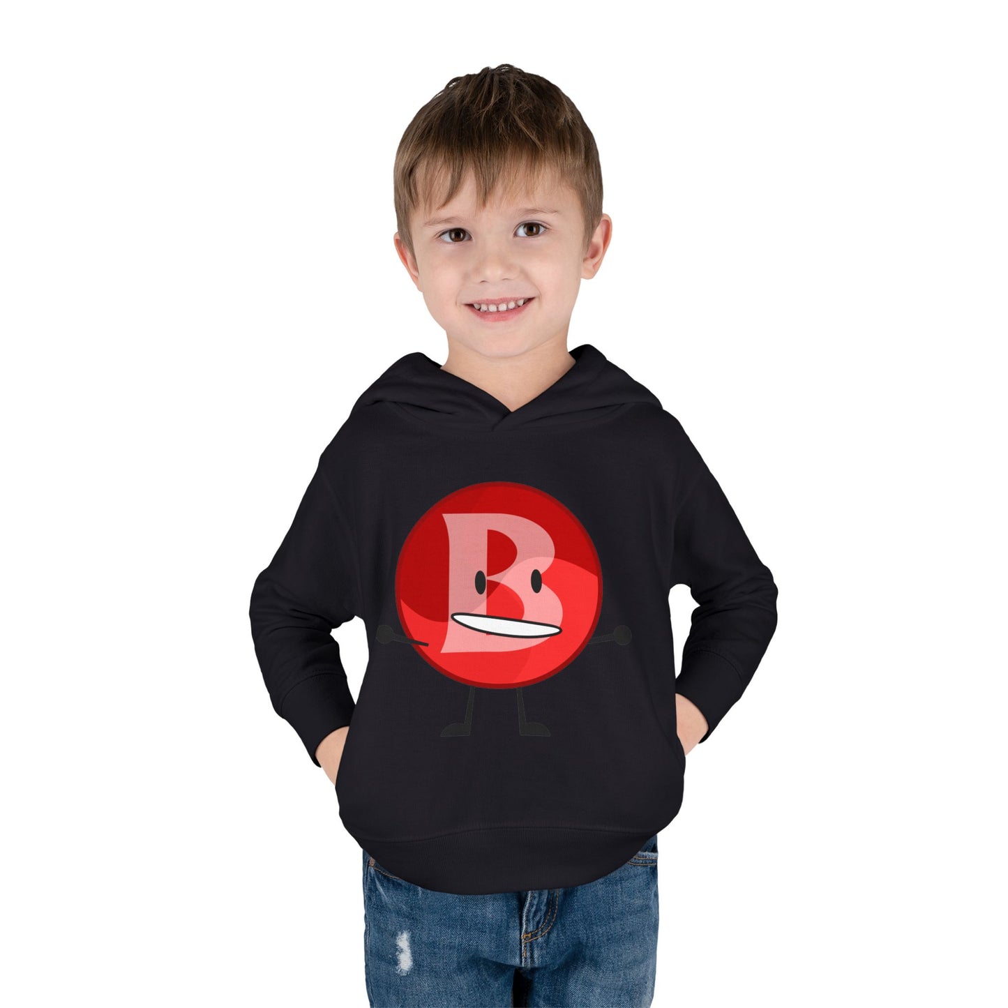 Branimator logo Toddler Hoodie with Cute Red Cartoon Face — Playful Kids Pullover