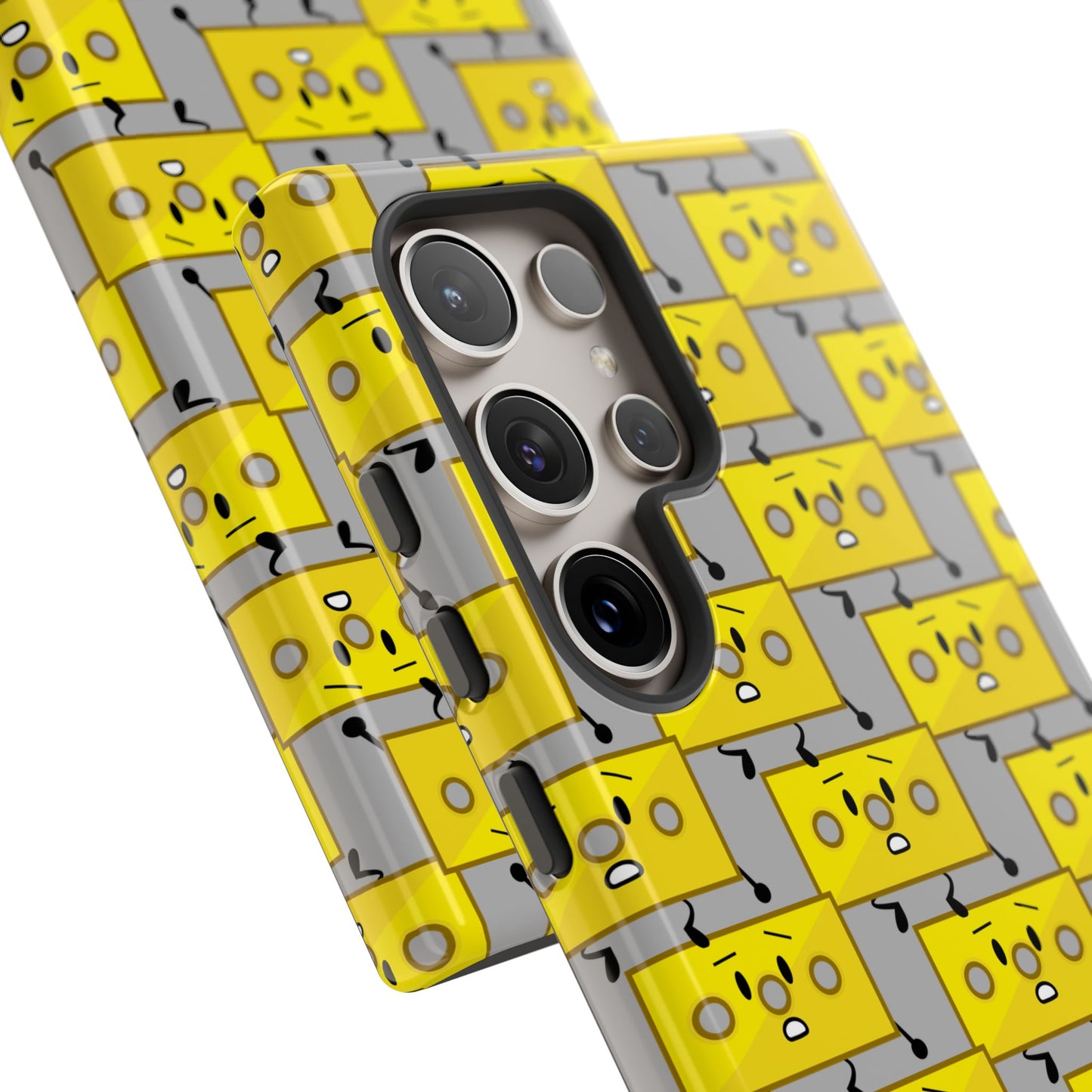 Cute Yellow Brick Pattern Phone Case — Cute Face Cartoon Protective iPhone Cover