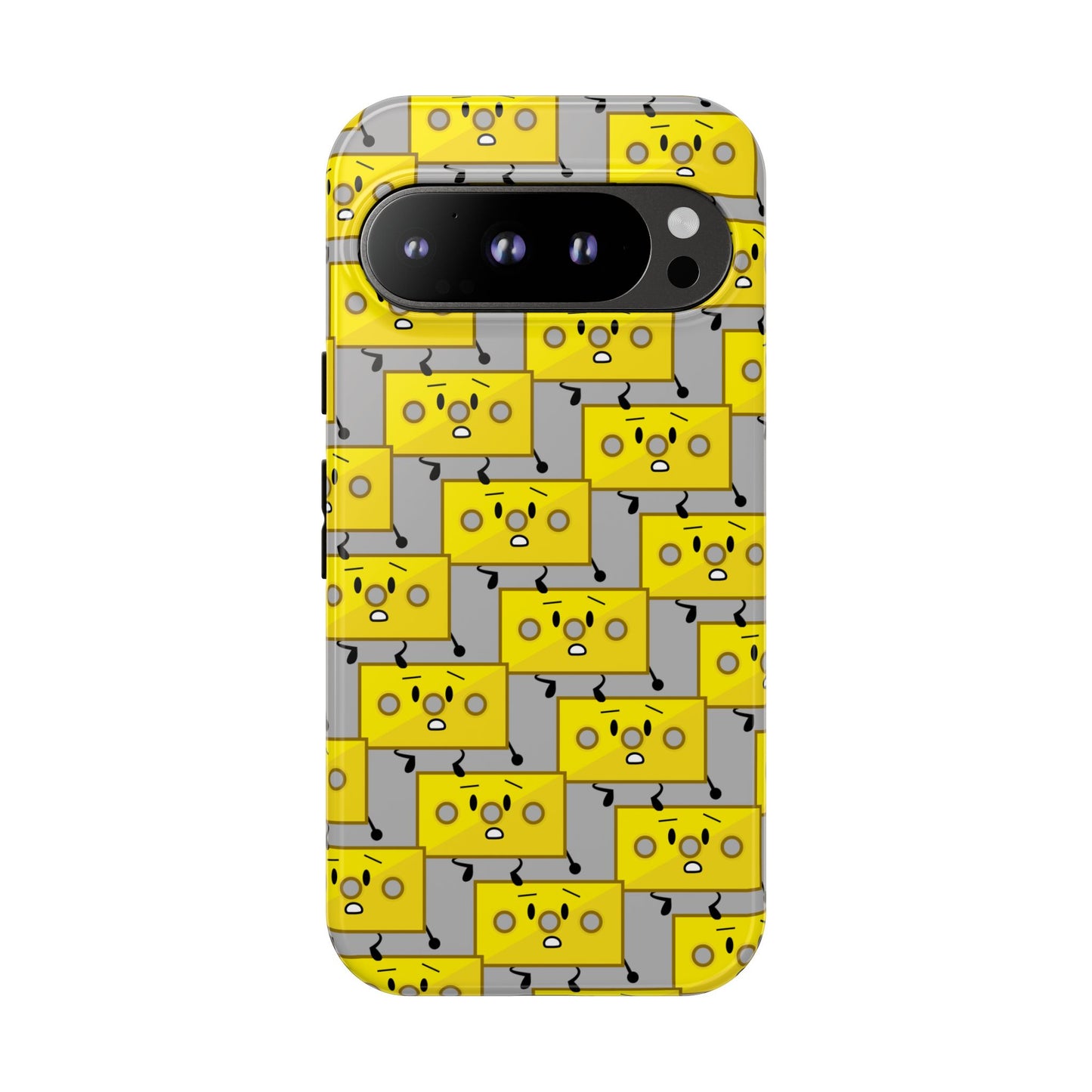 Cute Yellow Brick Pattern Phone Case — Cute Face Cartoon Protective iPhone Cover