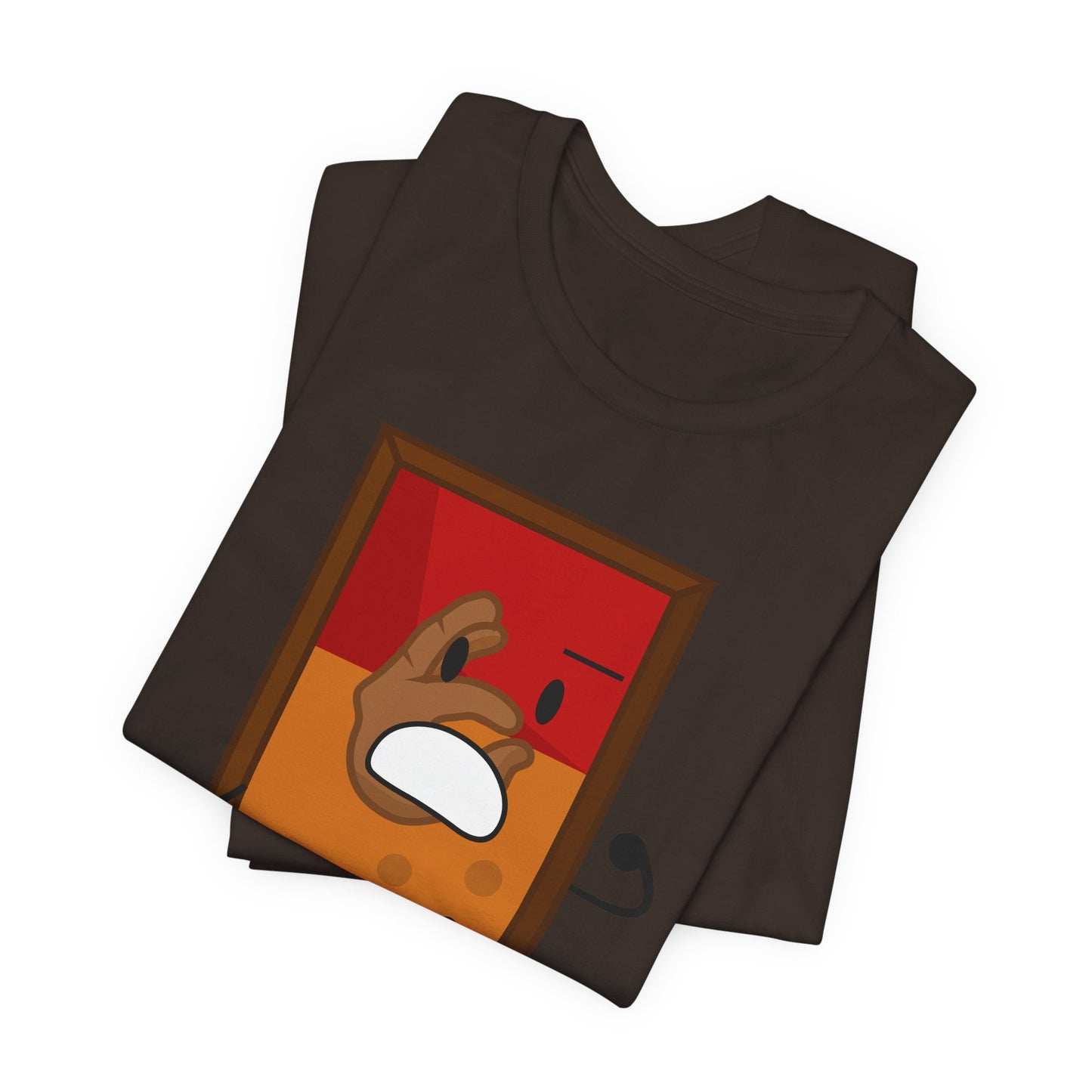 Funny Cartoon Book & Button Graphic T-Shirt
