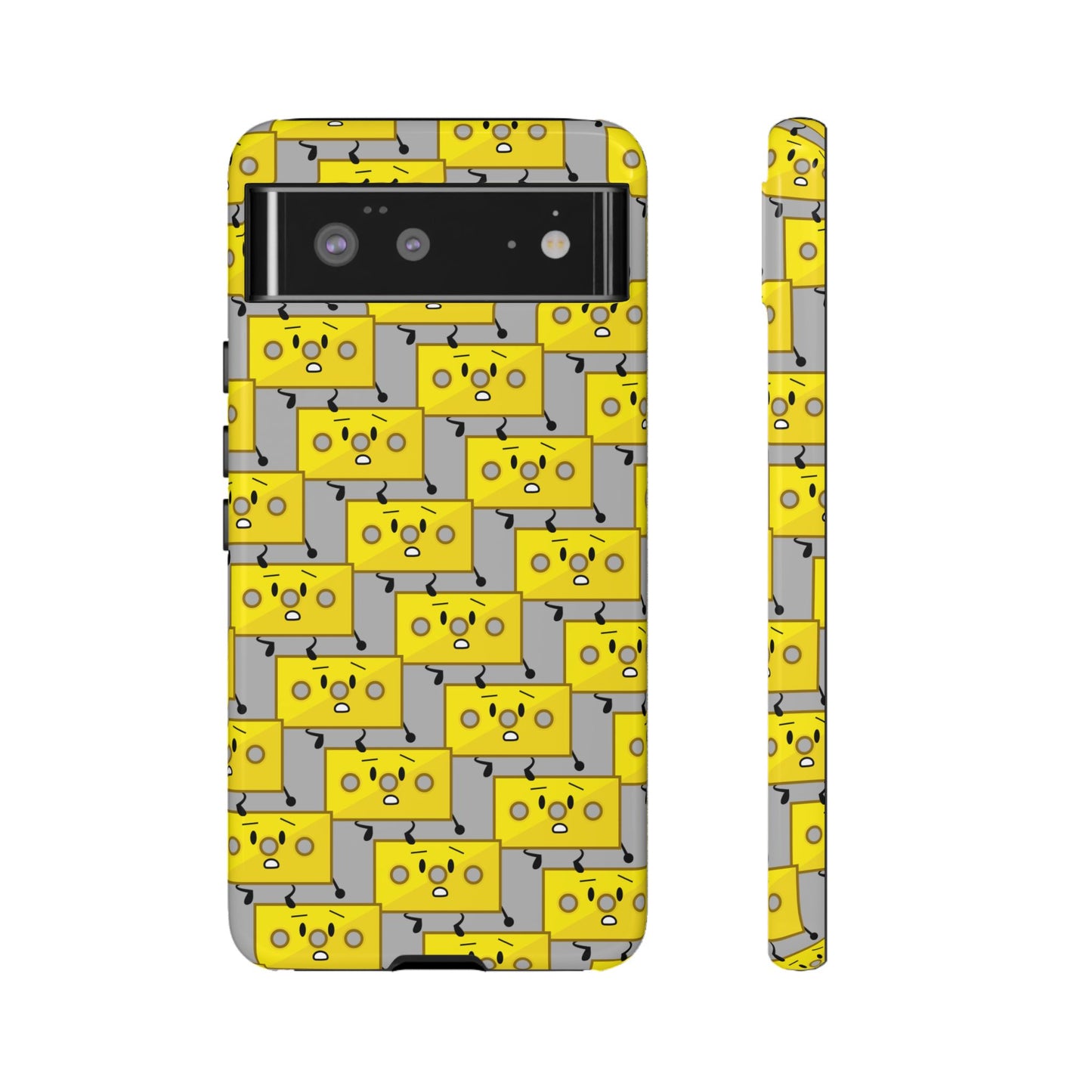 Cute Yellow Brick Pattern Phone Case — Cute Face Cartoon Protective iPhone Cover