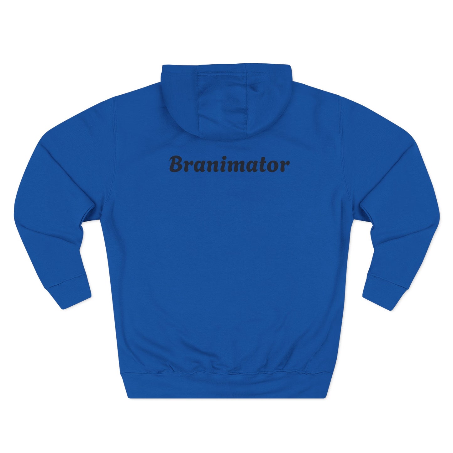 Funny Red Button Character Hoodie – "Branimator" Graphic Fleece Pullover