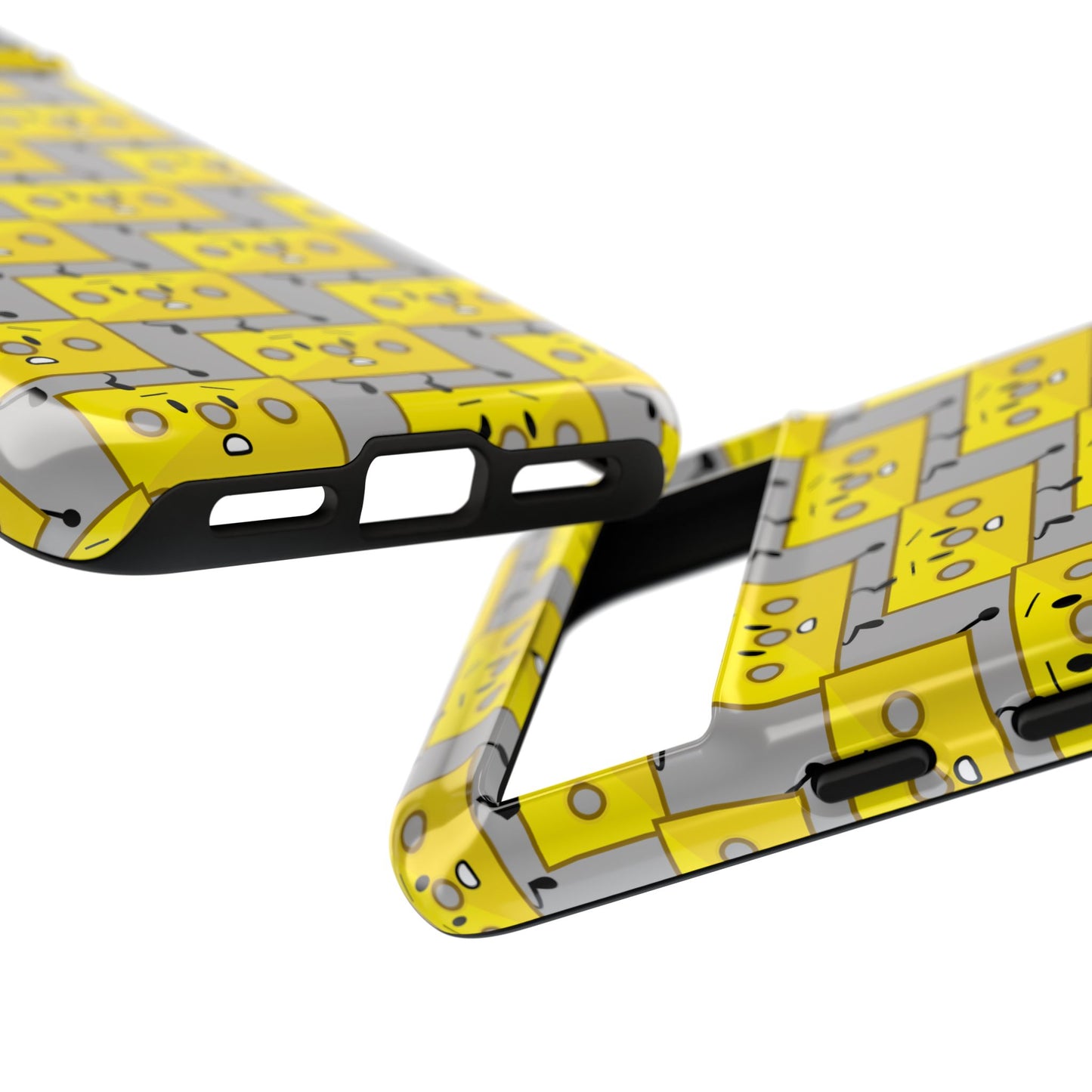 Cute Yellow Brick Pattern Phone Case — Cute Face Cartoon Protective iPhone Cover