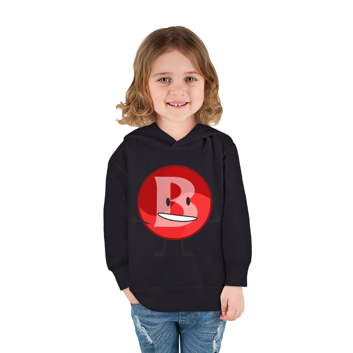Branimator logo Toddler Hoodie with Cute Red Cartoon Face — Playful Kids Pullover