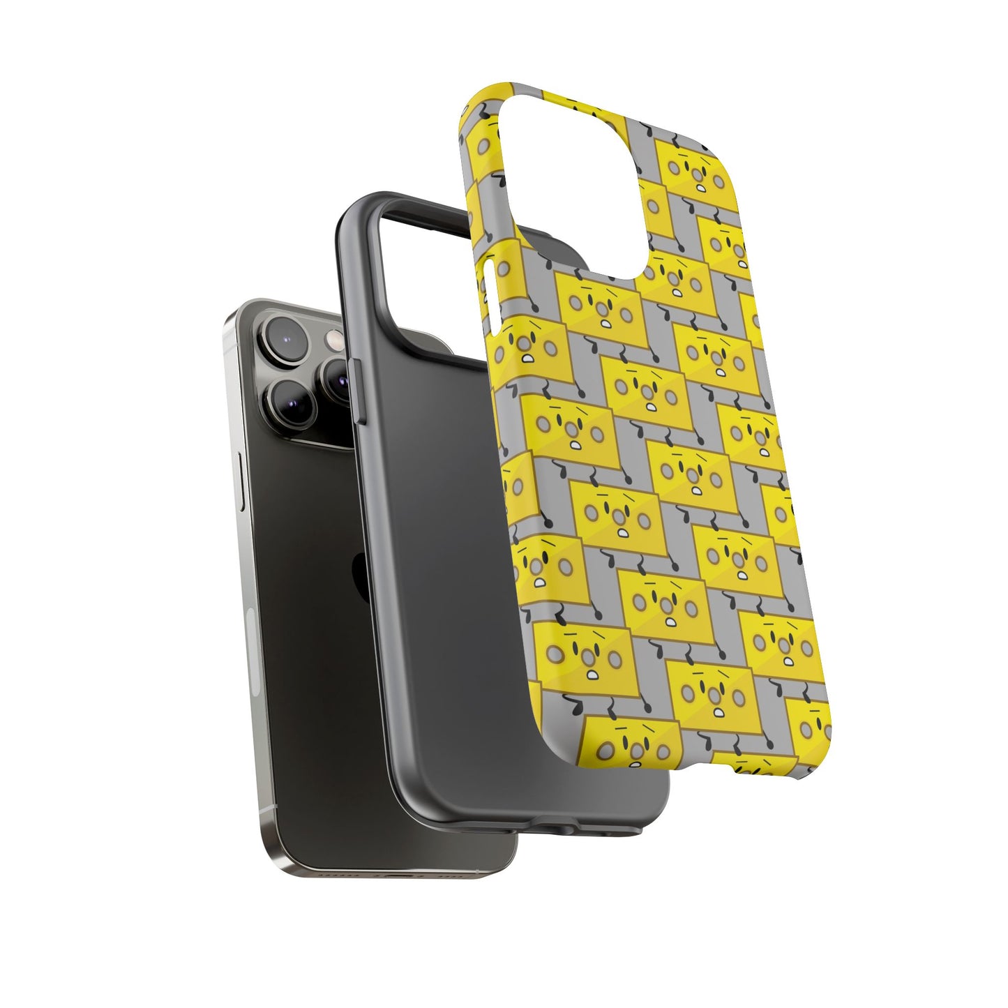 Cute Yellow Brick Pattern Phone Case — Cute Face Cartoon Protective iPhone Cover