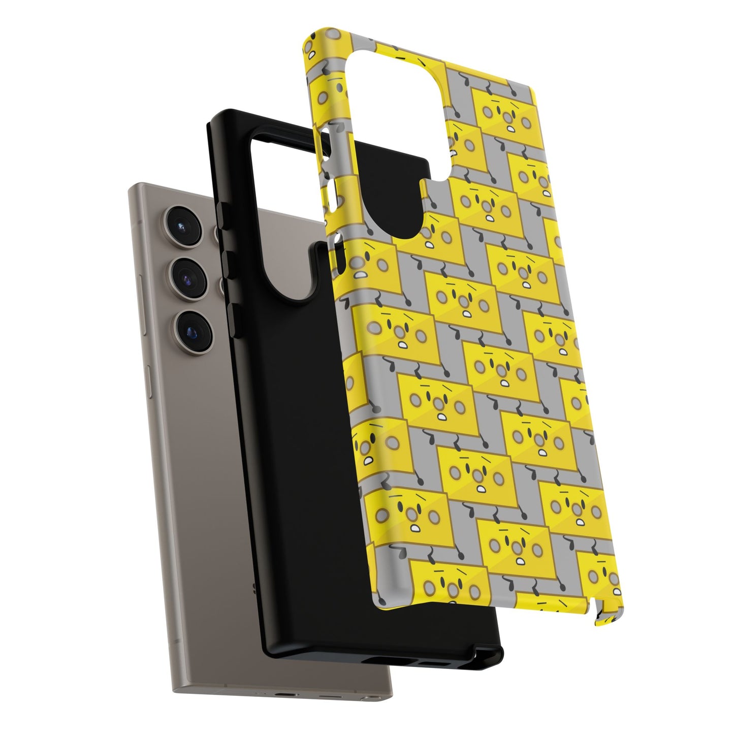 Cute Yellow Brick Pattern Phone Case — Cute Face Cartoon Protective iPhone Cover