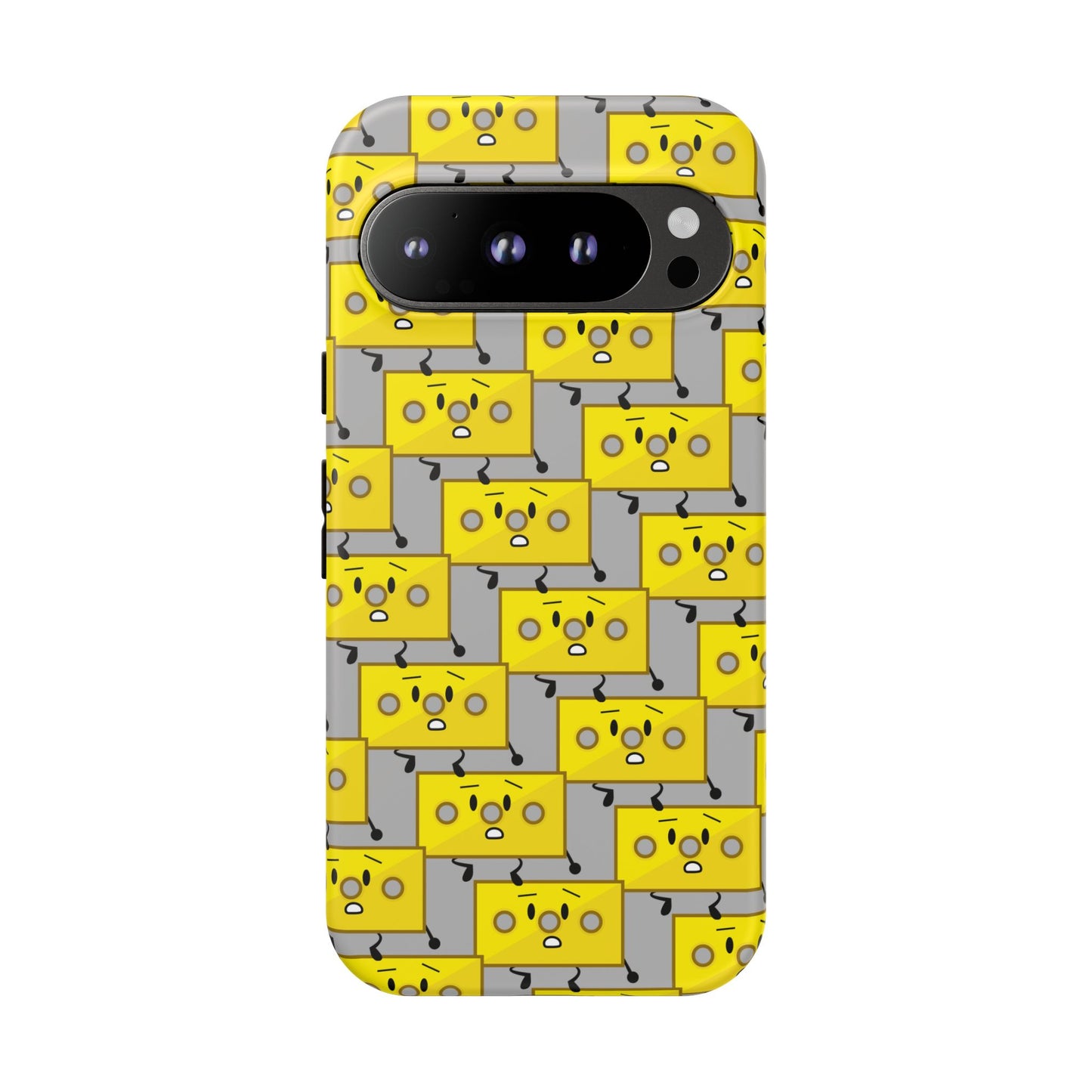 Cute Yellow Brick Pattern Phone Case — Cute Face Cartoon Protective iPhone Cover