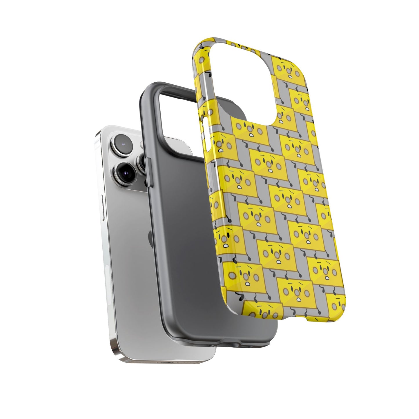 Cute Yellow Brick Pattern Phone Case — Cute Face Cartoon Protective iPhone Cover