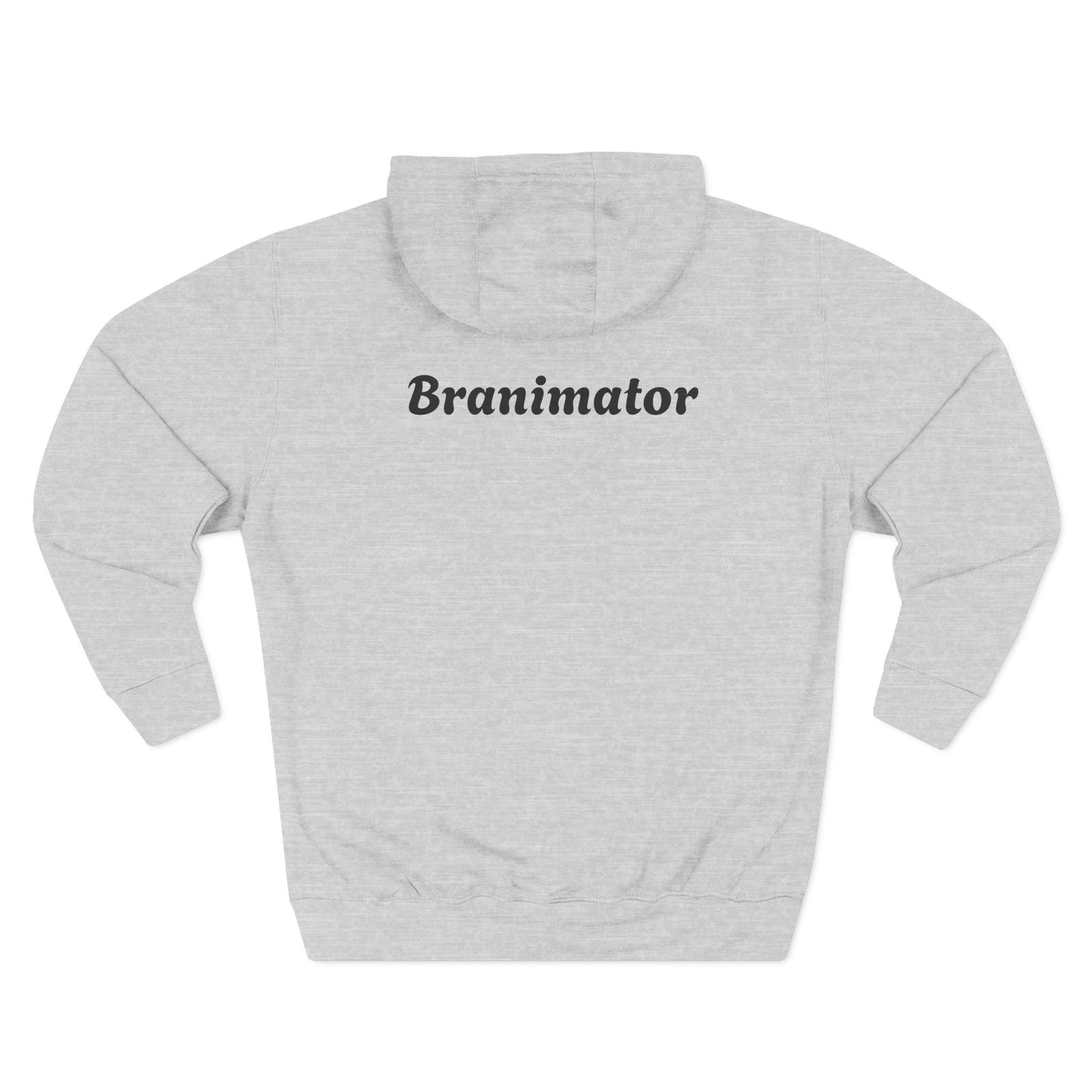 Funny Red Button Character Hoodie – "Branimator" Graphic Fleece Pullover