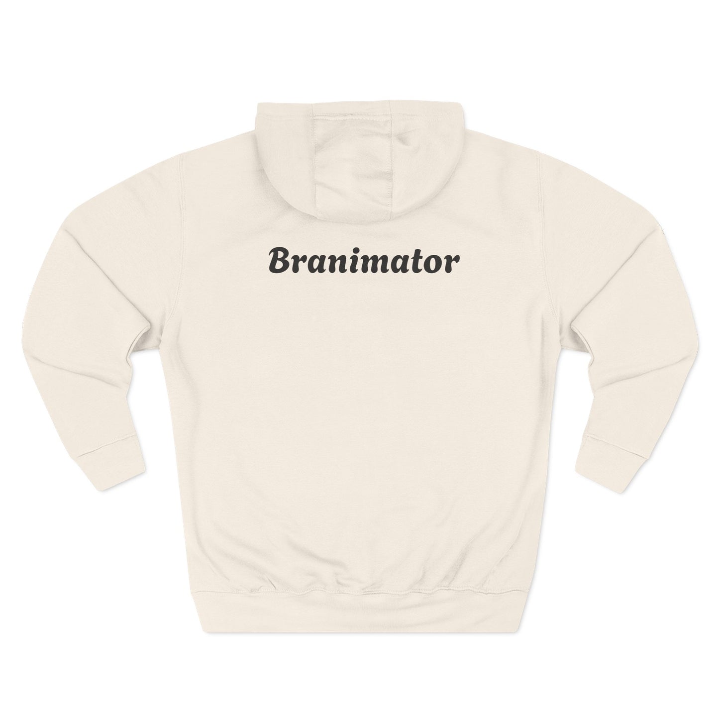 Funny Red Button Character Hoodie – "Branimator" Graphic Fleece Pullover