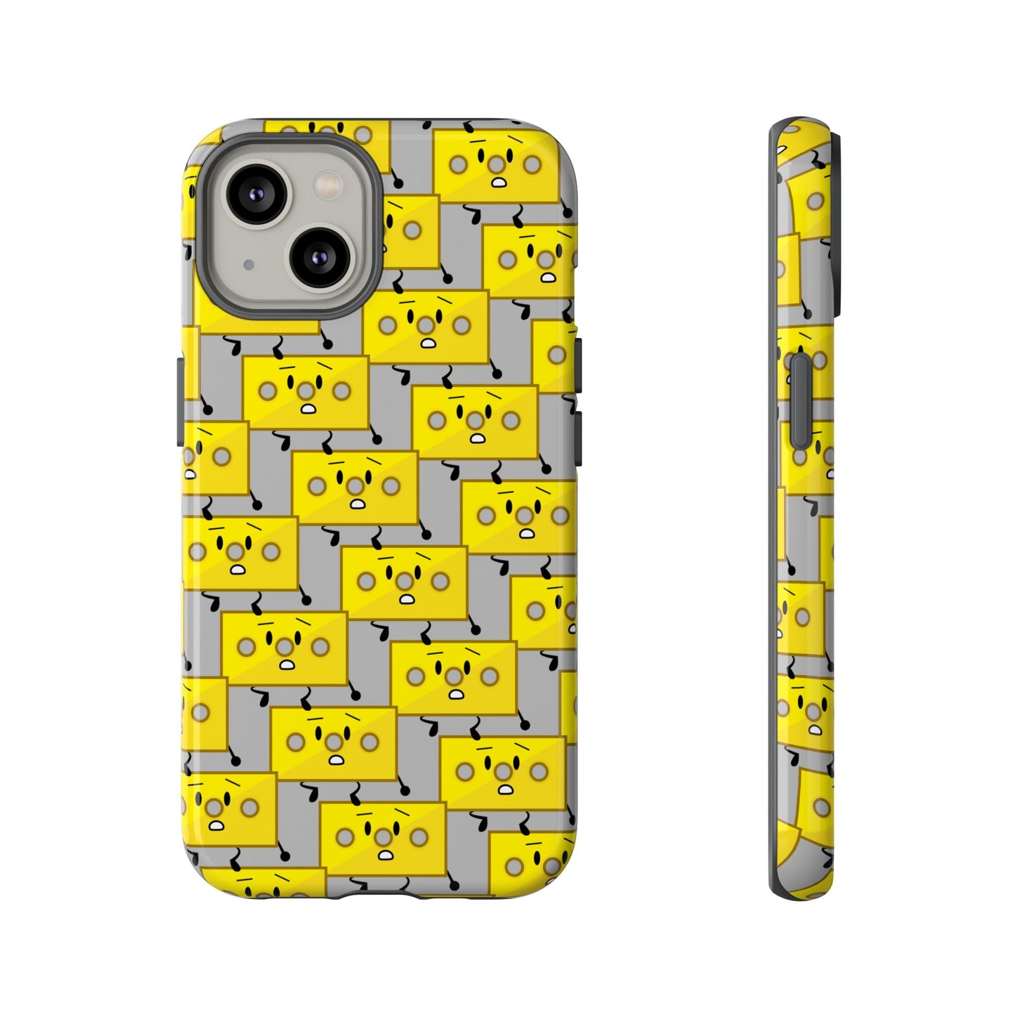 Cute Yellow Brick Pattern Phone Case — Cute Face Cartoon Protective iPhone Cover